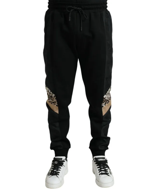 Elegant Black Leopard Jogger Pants sold by Louxly