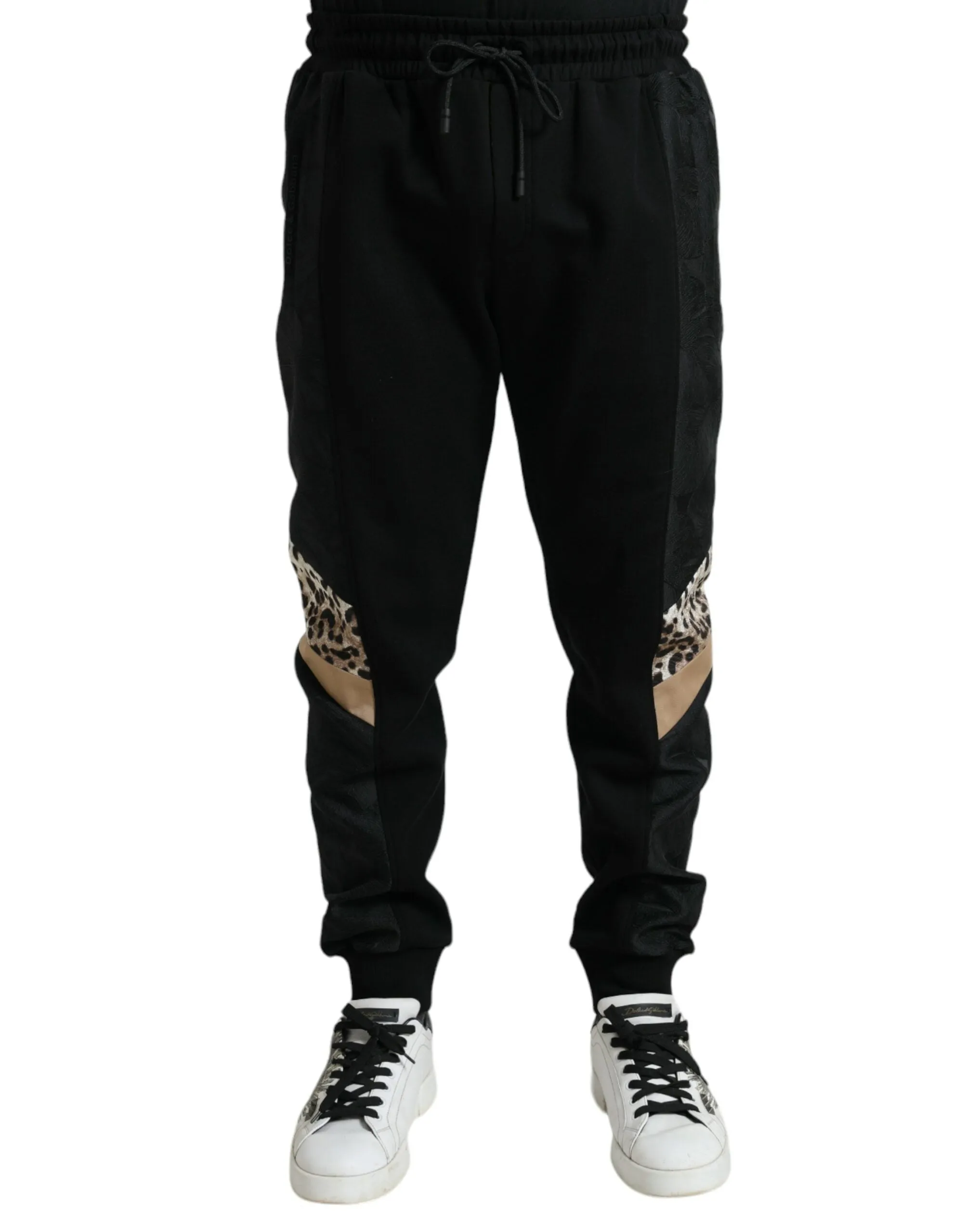Elegant Black Leopard Jogger Pants sold by Louxly
