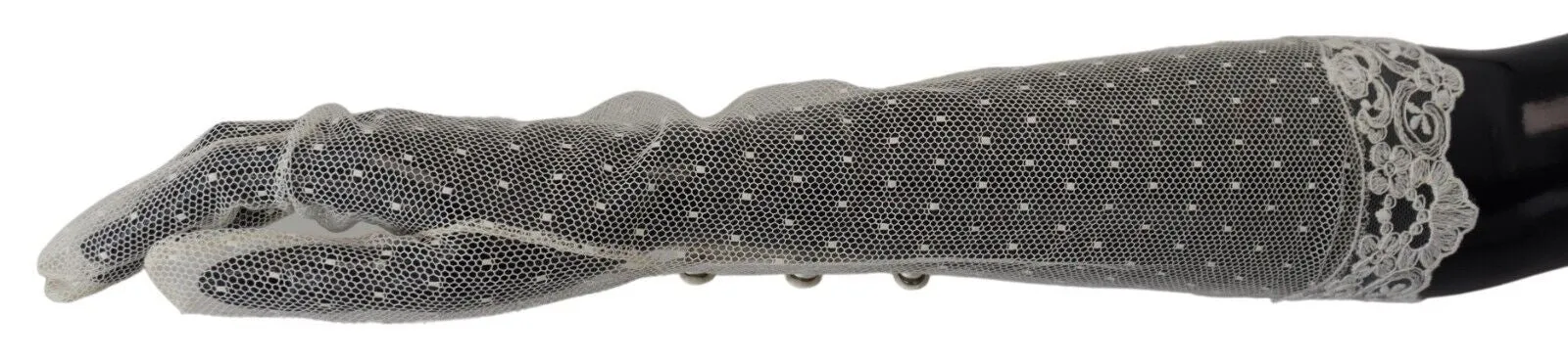 Elegant Elbow Length White Gloves sold by Louxly product image thumbnail 5