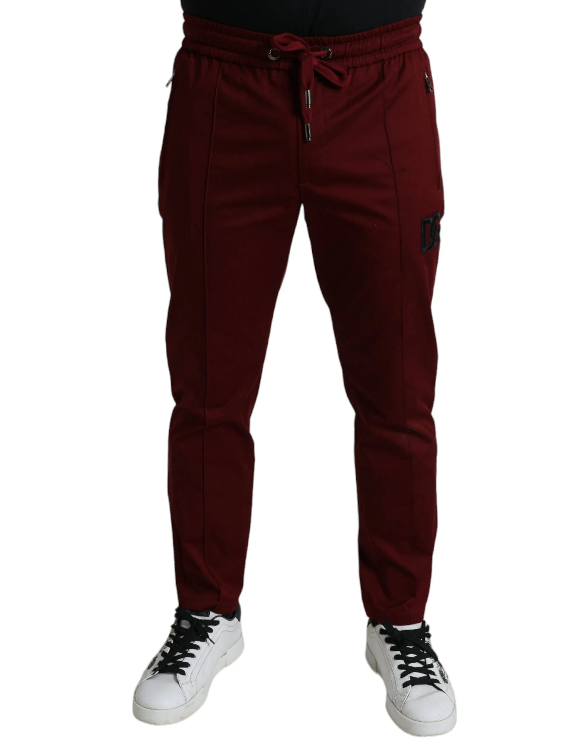 Maroon Cotton Stretch Jogger Pants sold by Louxly