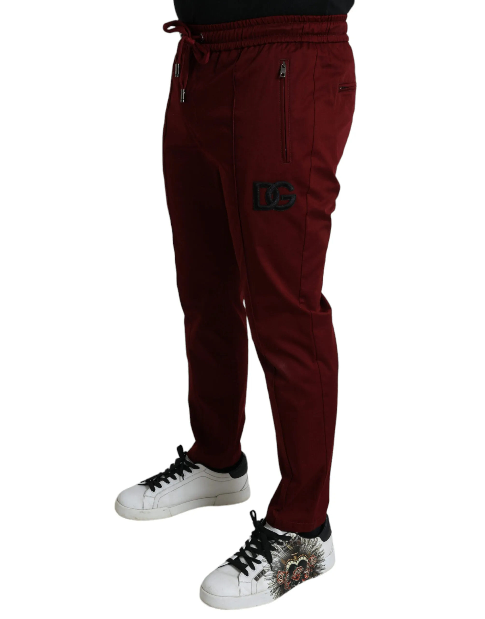 Maroon Cotton Stretch Jogger Pants sold by Louxly product image thumbnail 3