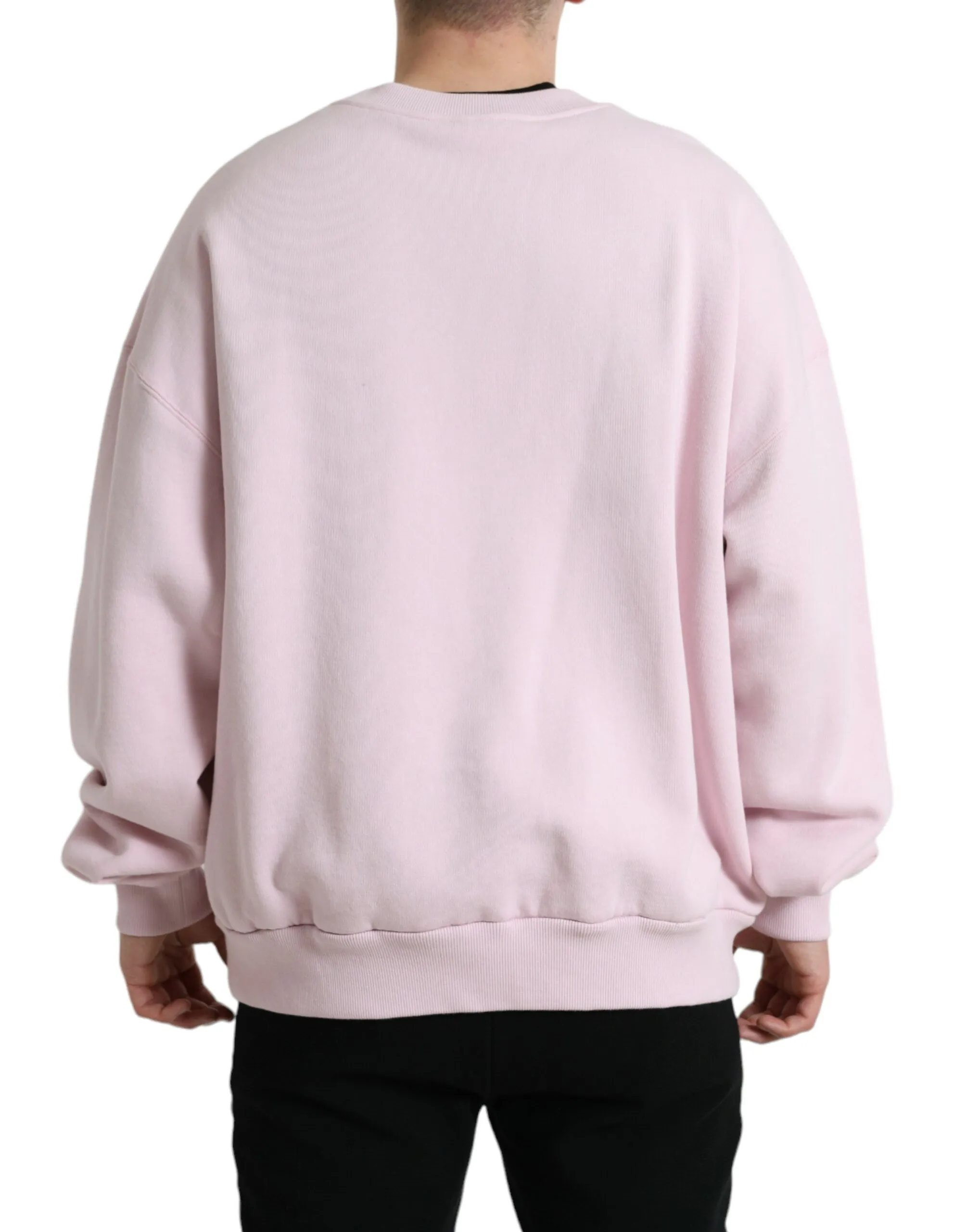 Elegant Pink Crew Neck Logo Sweater sold by Louxly product image thumbnail 3