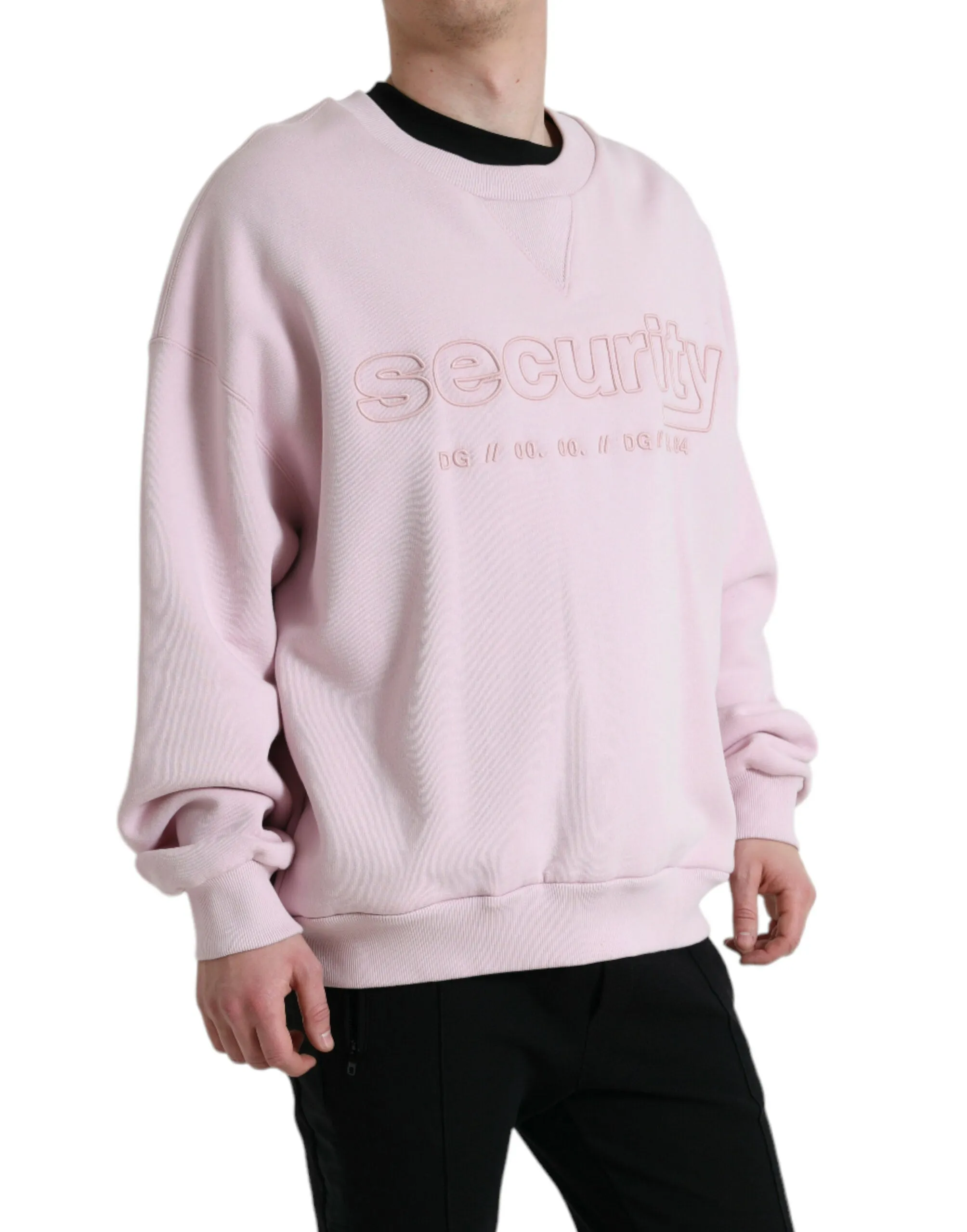 Elegant Pink Crew Neck Logo Sweater sold by Louxly product image thumbnail 2