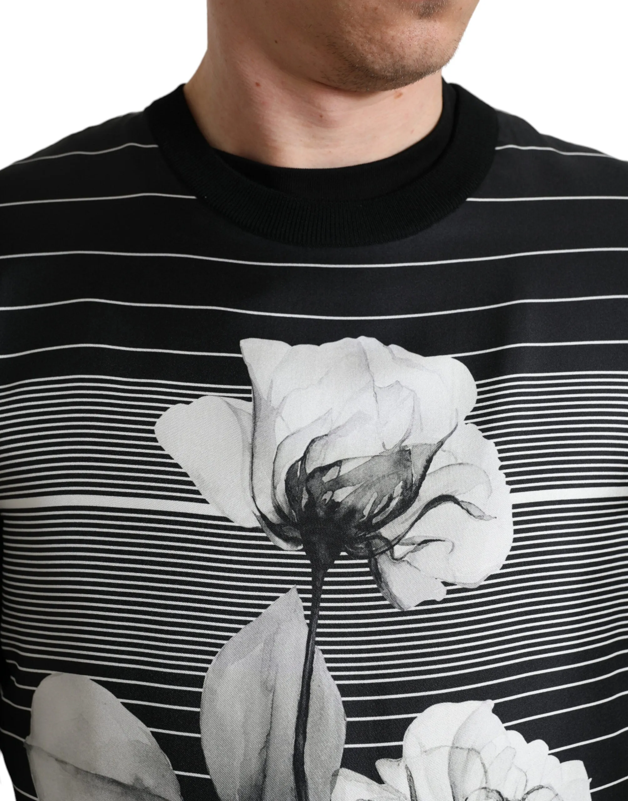 Elegant Floral Print Crew Neck Sweater sold by Louxly product image thumbnail 4