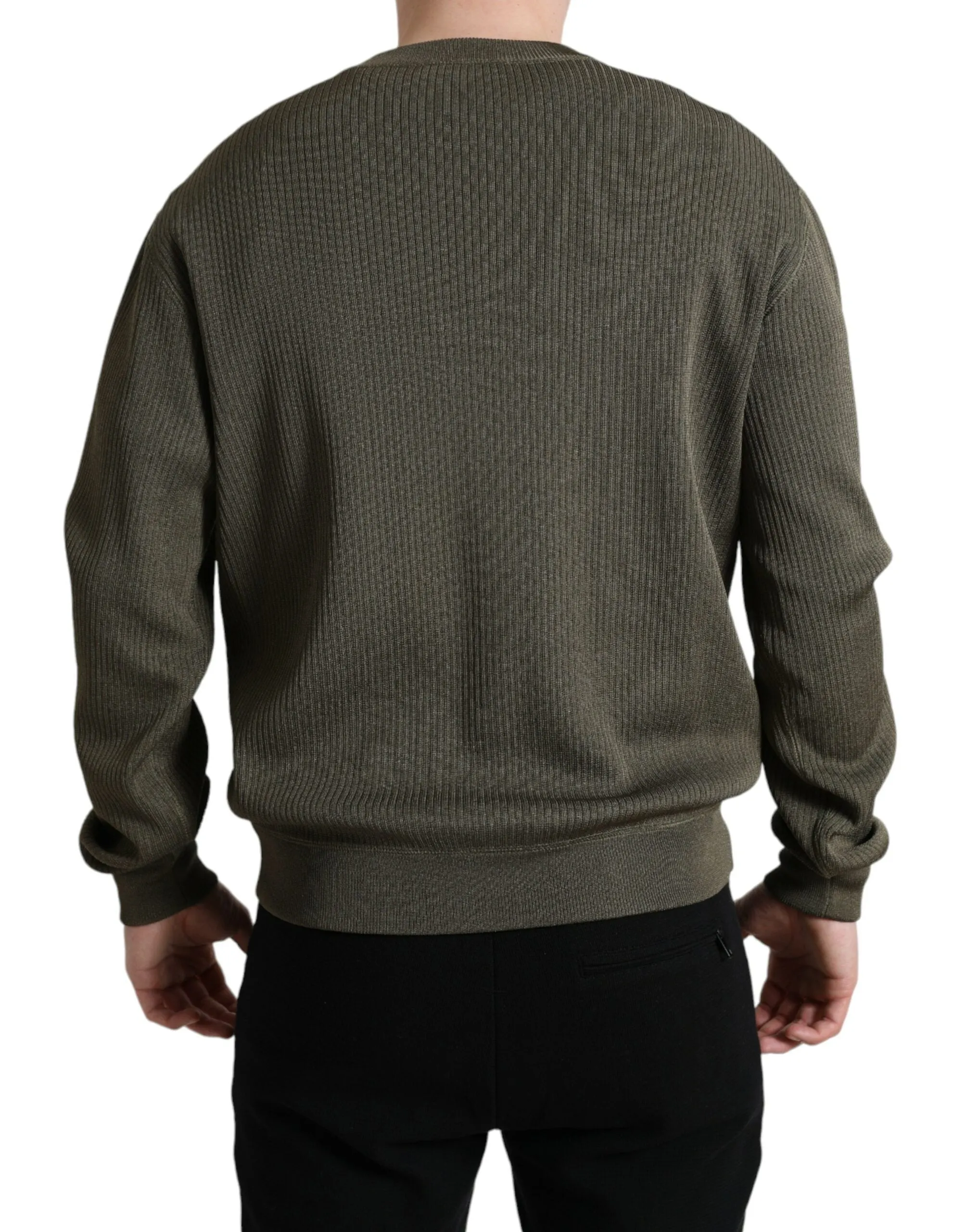 Elegant Green Crew Neck Sweater sold by Louxly product image thumbnail 2