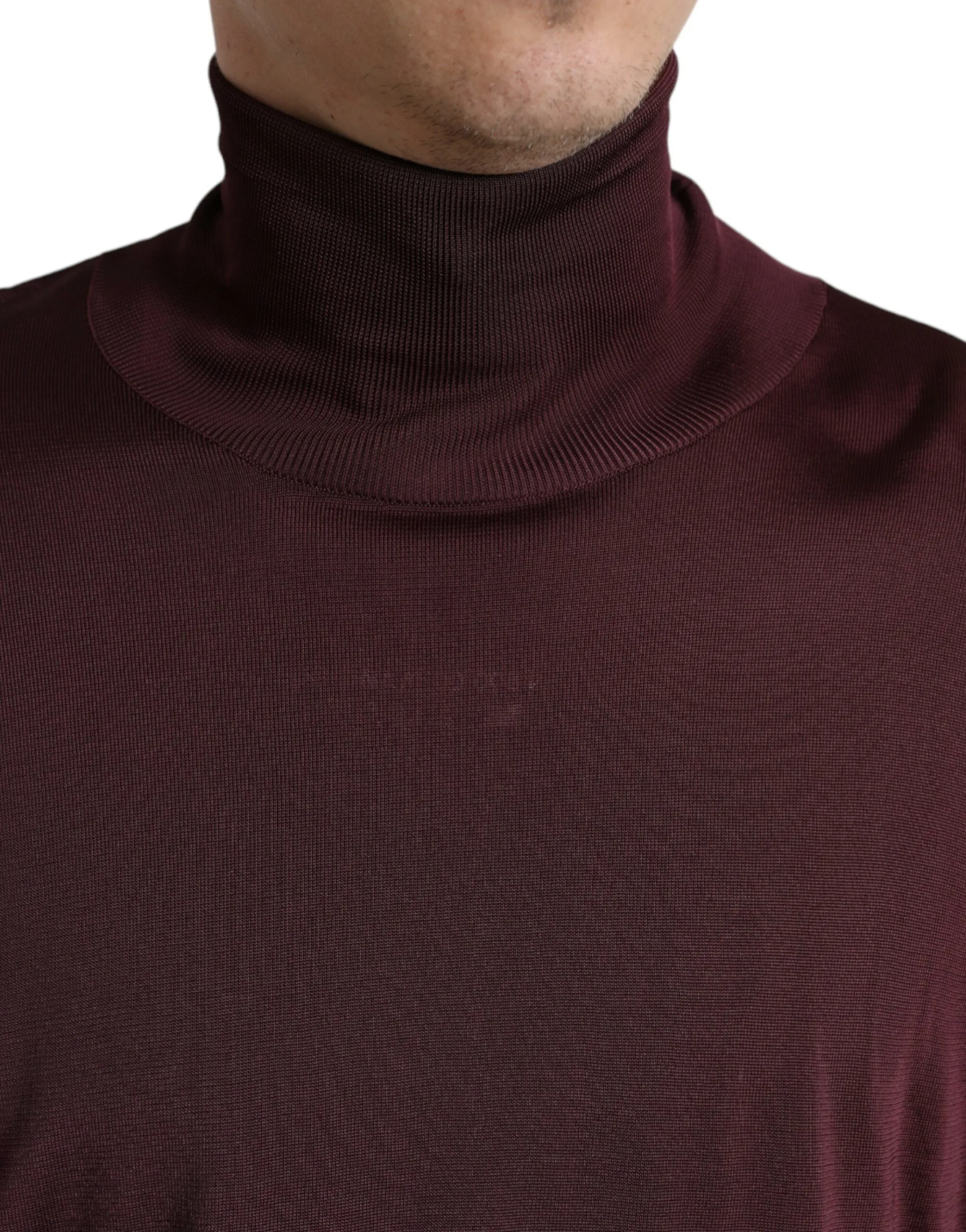 Maroon Turtleneck Viscose Sweater sold by Louxly product image thumbnail 4
