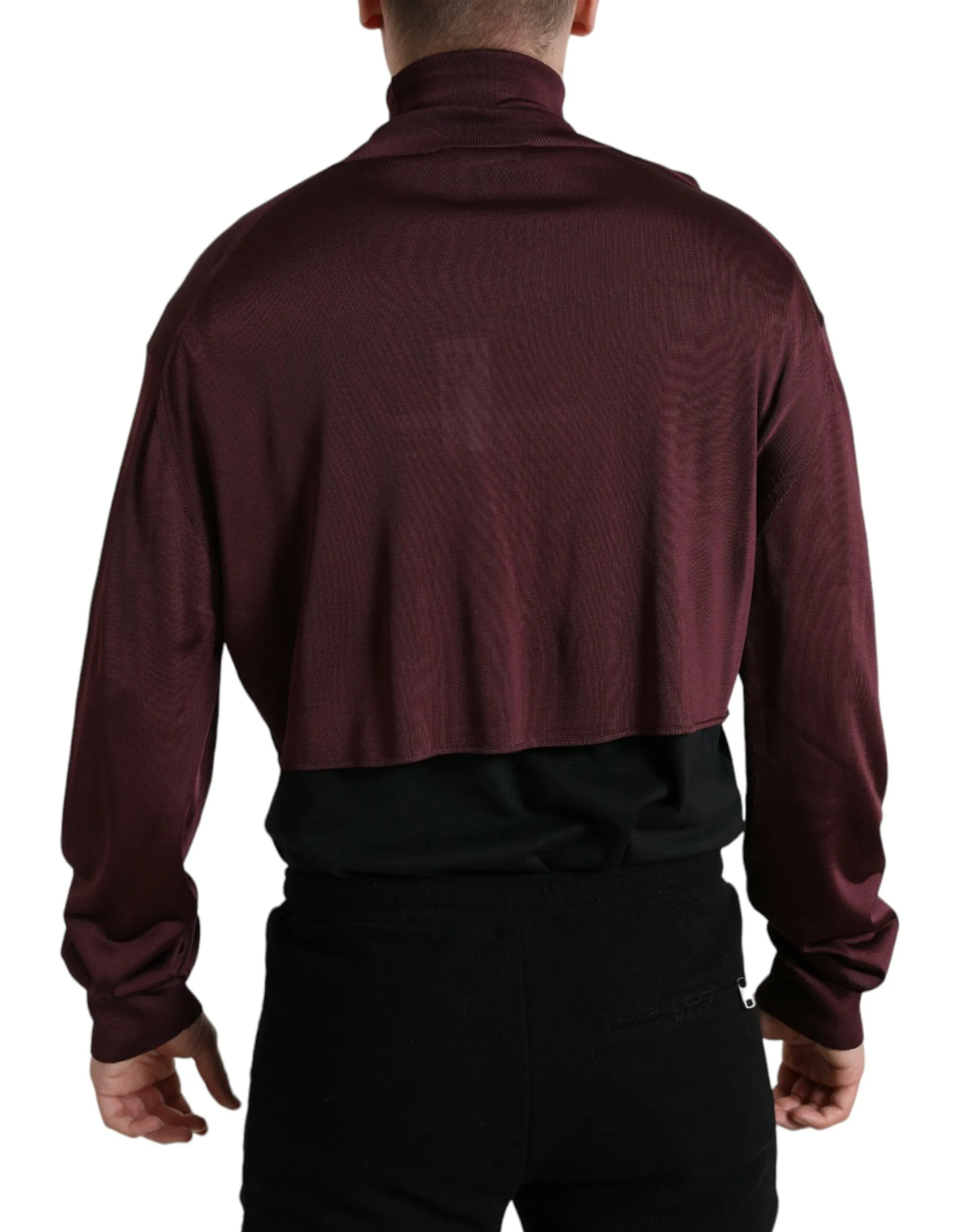 Maroon Turtleneck Viscose Sweater sold by Louxly product image thumbnail 3