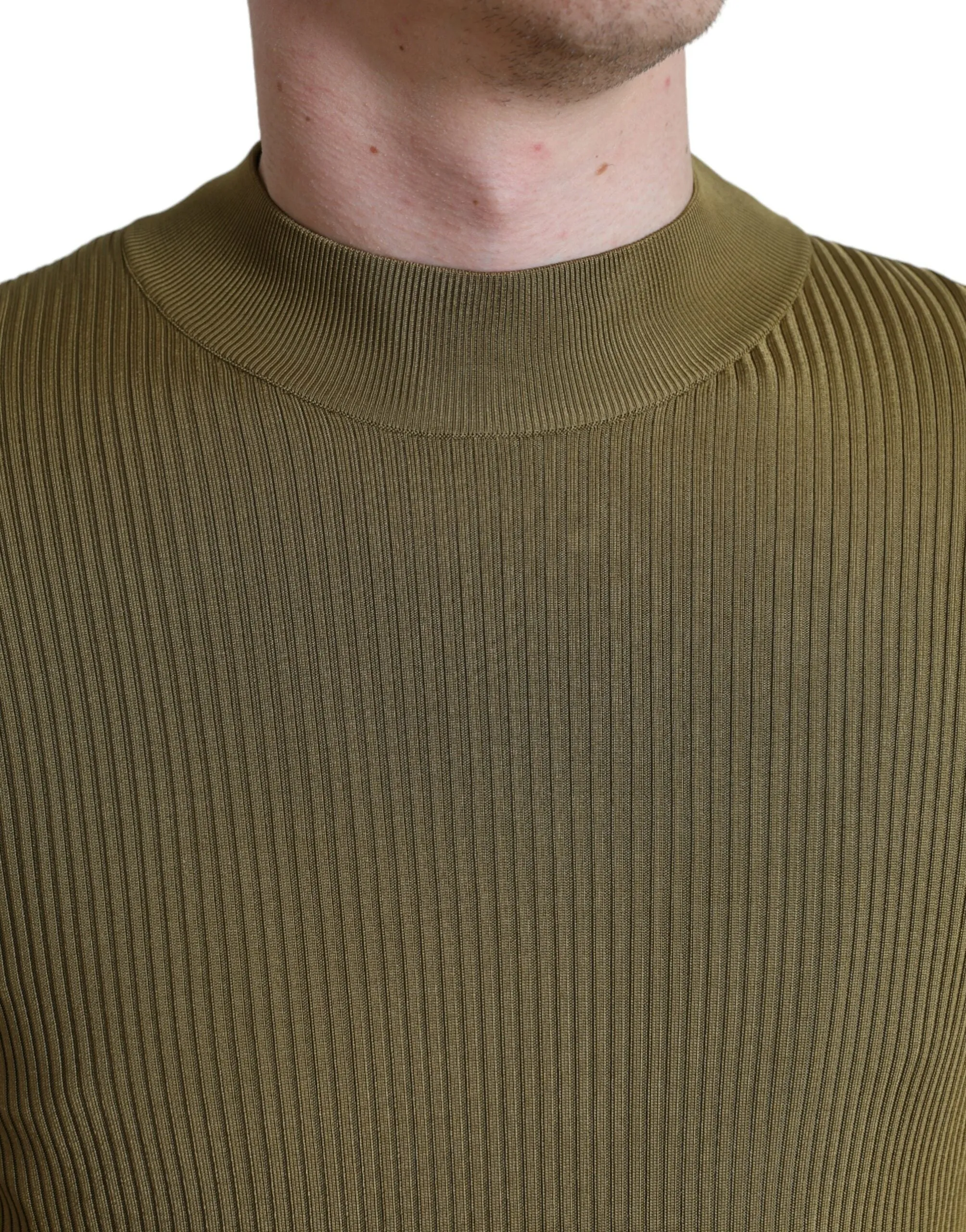 Army Green Viscose Crew Neck Sweater sold by Louxly product image thumbnail 4