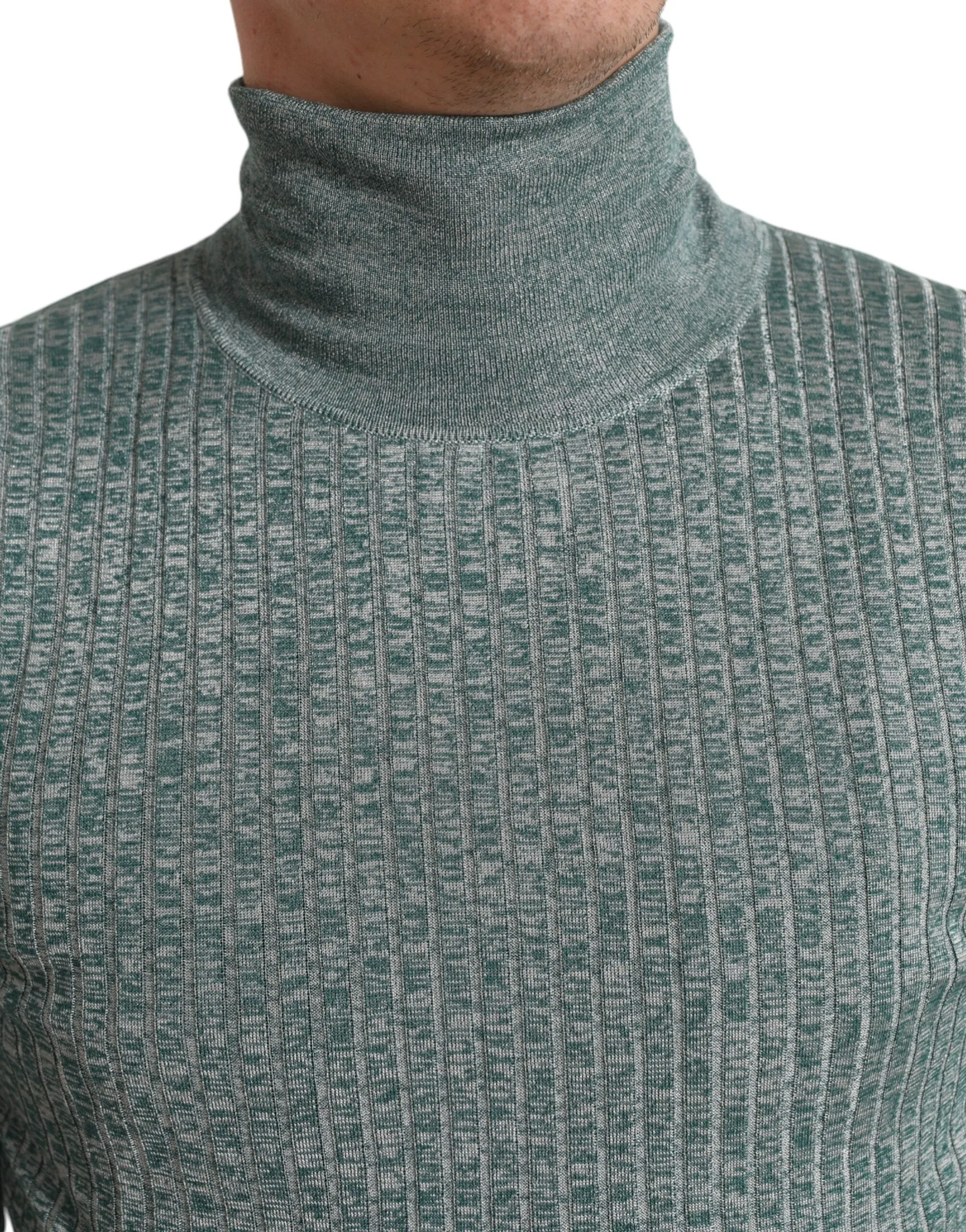 Elegant Green Turtleneck Pullover Sweater sold by Louxly product image thumbnail 4