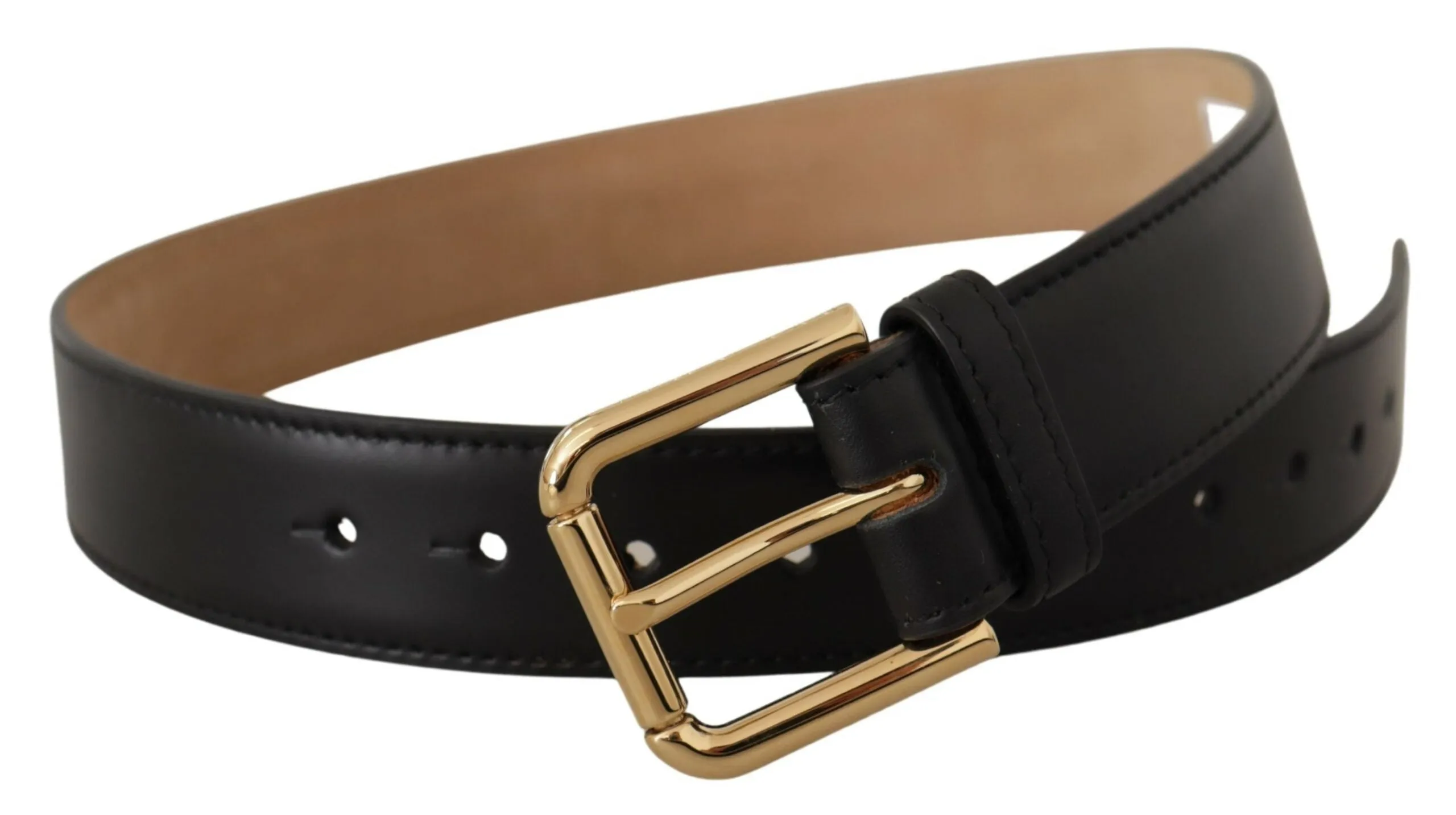 Elegant Leather Belt with Logo Buckle sold by Louxly product image thumbnail 2
