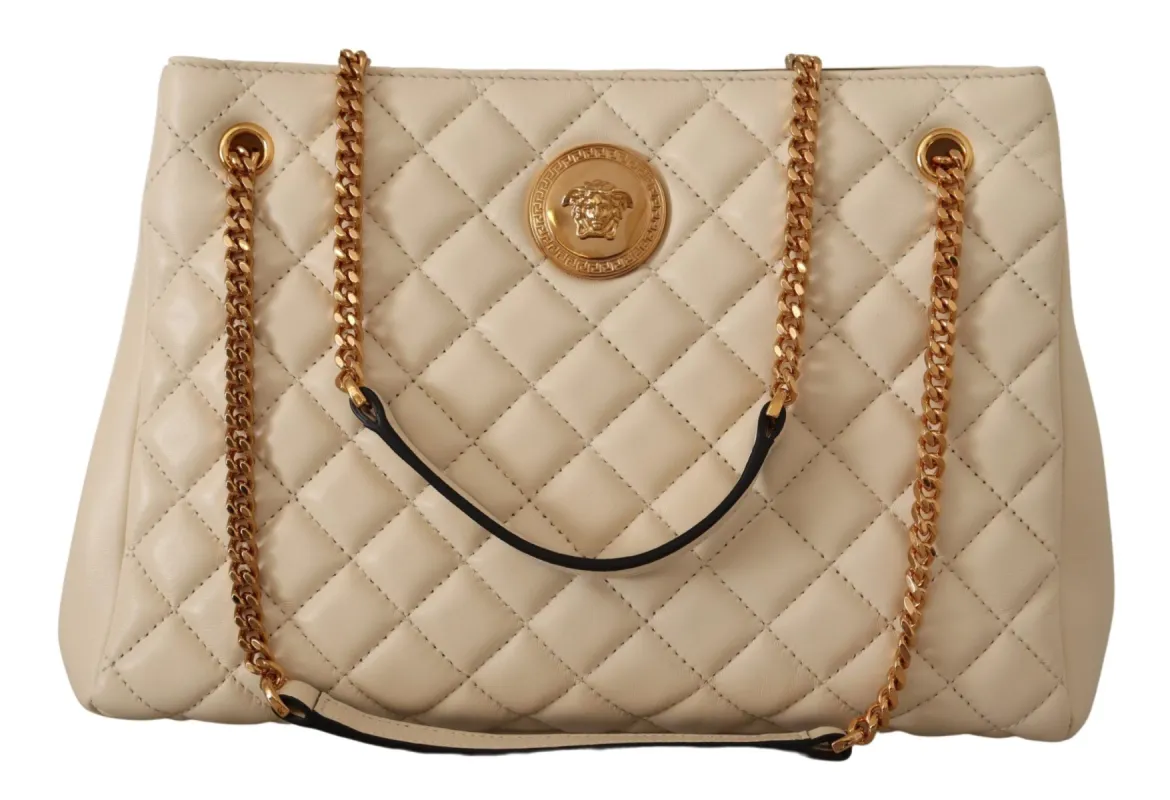 Elegant Quilted Nappa Leather Tote sold by Louxly