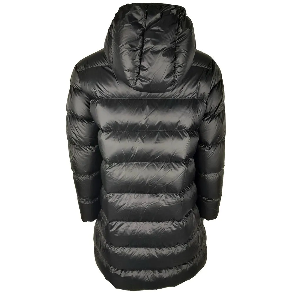 Sleek Black Nylon Down Jacket with Hood sold by Louxly product image thumbnail 2
