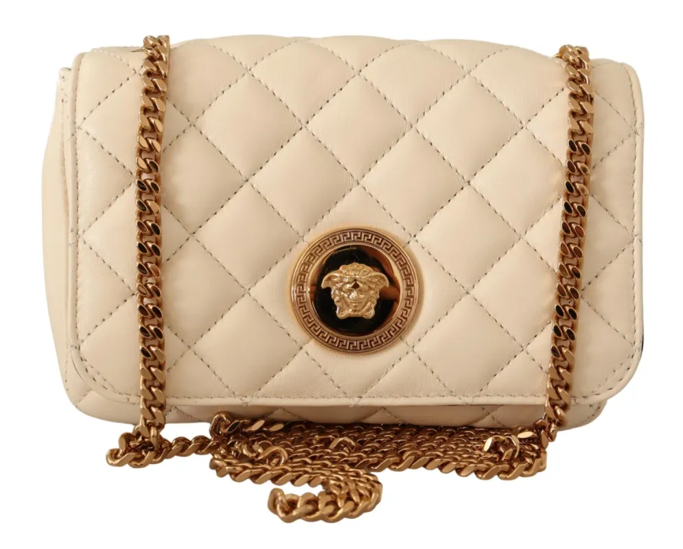 Chic Nappa Leather Crossbody in Purity White sold by Louxly