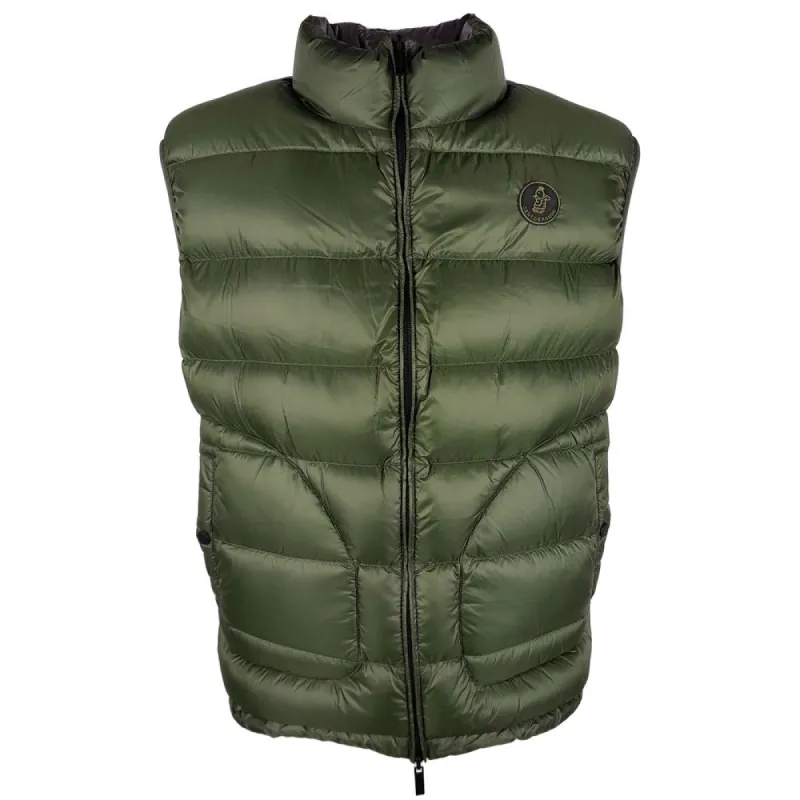 Chic Reversible Green & Grey Duck Down Vest sold by Louxly
