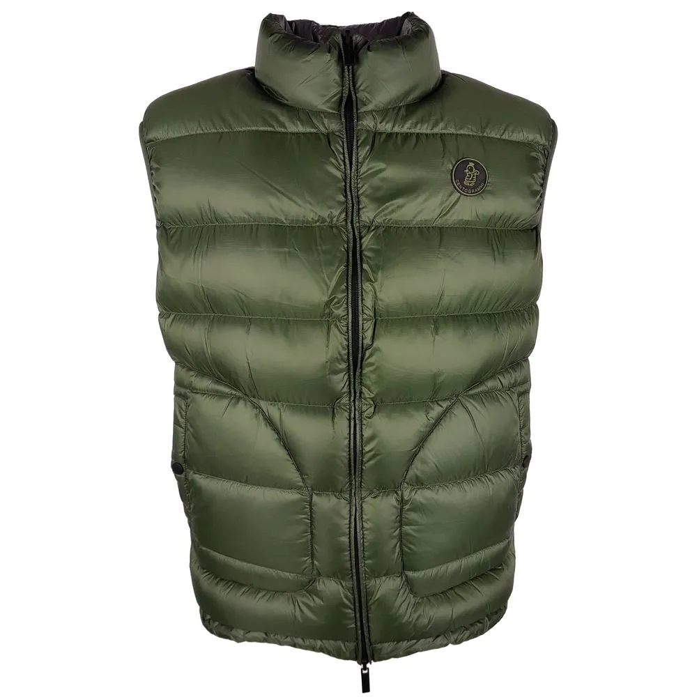 Chic Reversible Green & Grey Duck Down Vest sold by Louxly
