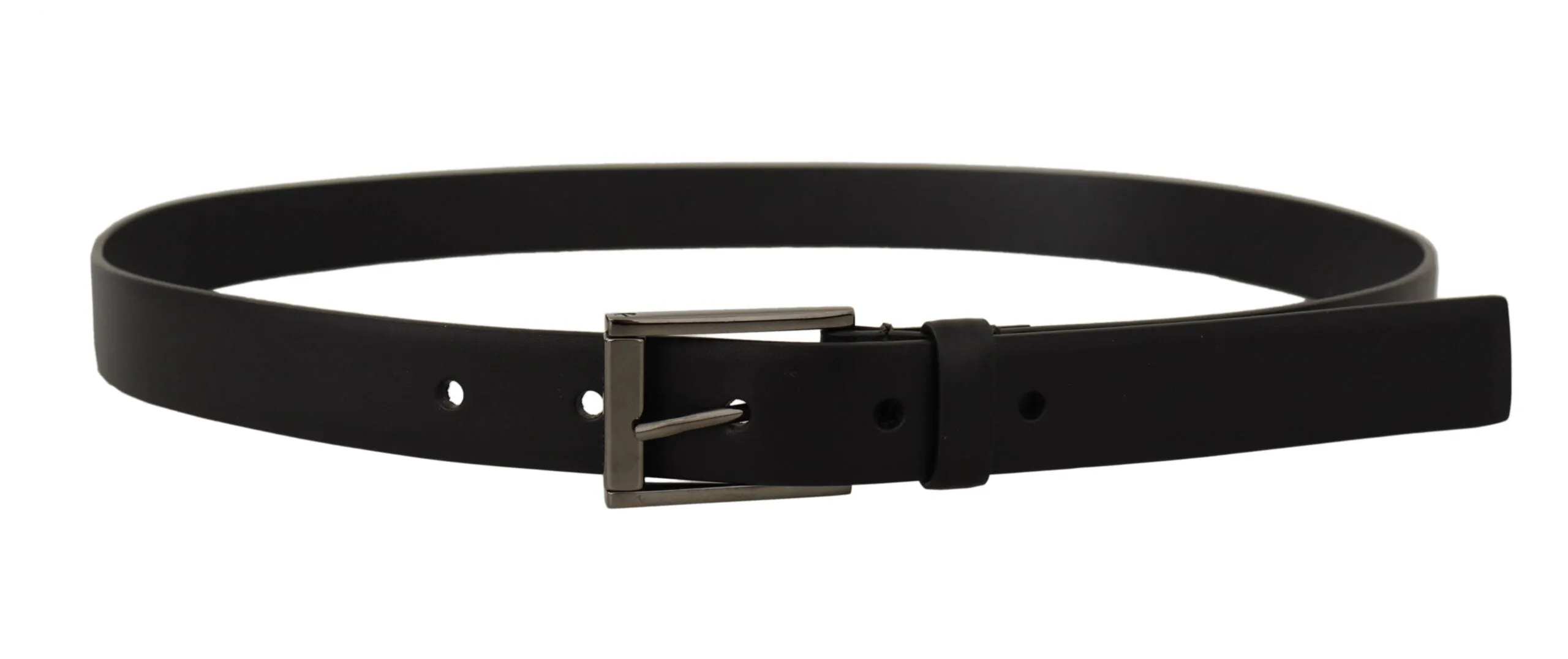 Elegant Black Leather Belt with Metal Buckle sold by Louxly product image thumbnail 3