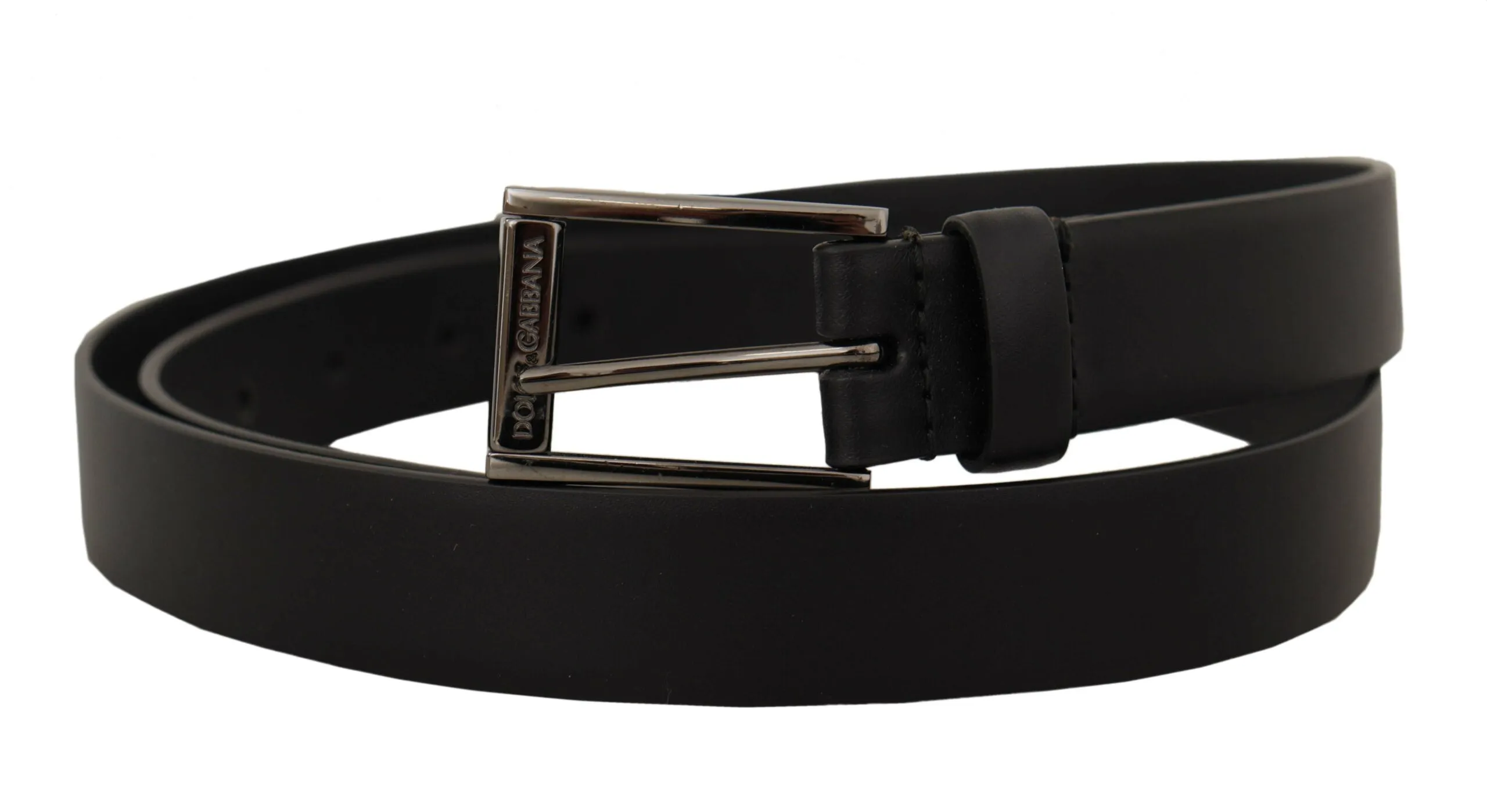 Elegant Black Leather Belt with Metal Buckle sold by Louxly product image thumbnail 2