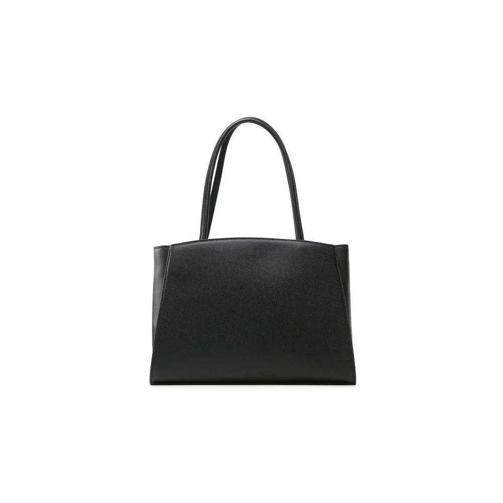 Chic Ebony Tote with Silver Logo Accent sold by Louxly product image thumbnail 4