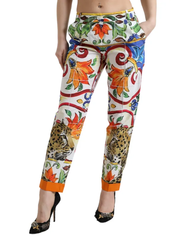 Majolica Print Tapered Cotton Pants sold by Louxly