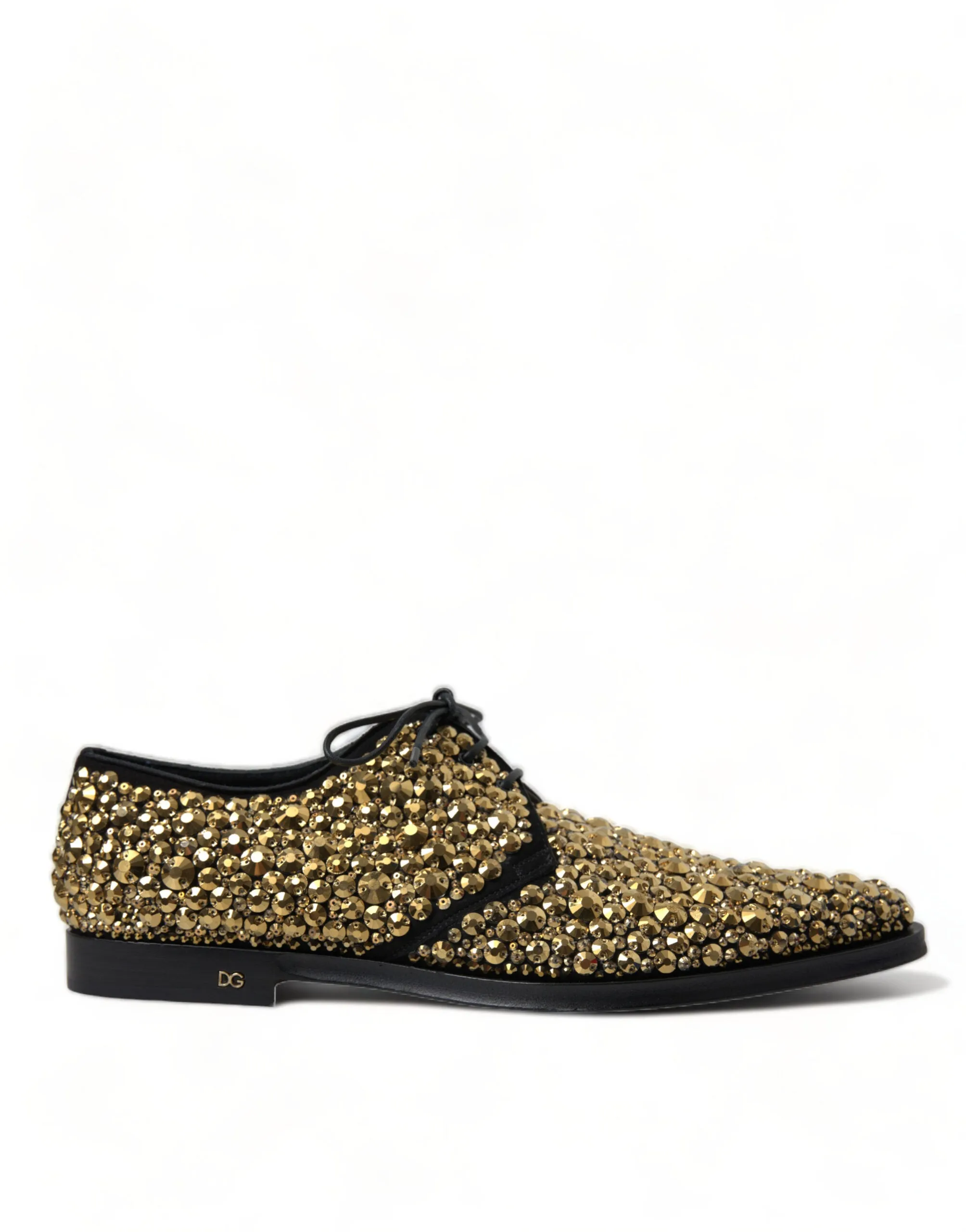 Elegant Gold Black Suede Derby Dress Shoes sold by Louxly