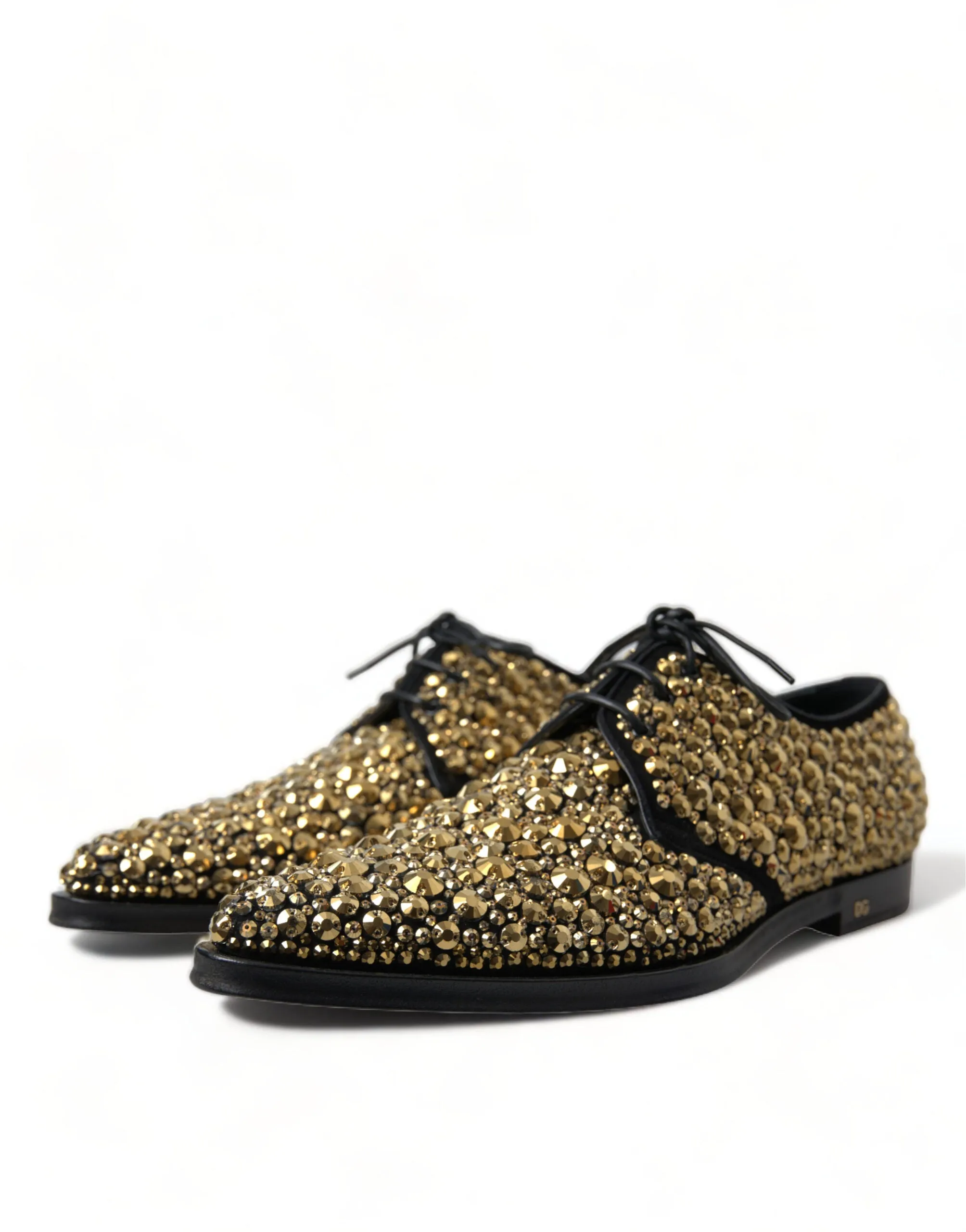 Elegant Gold Black Suede Derby Dress Shoes sold by Louxly product image thumbnail 3