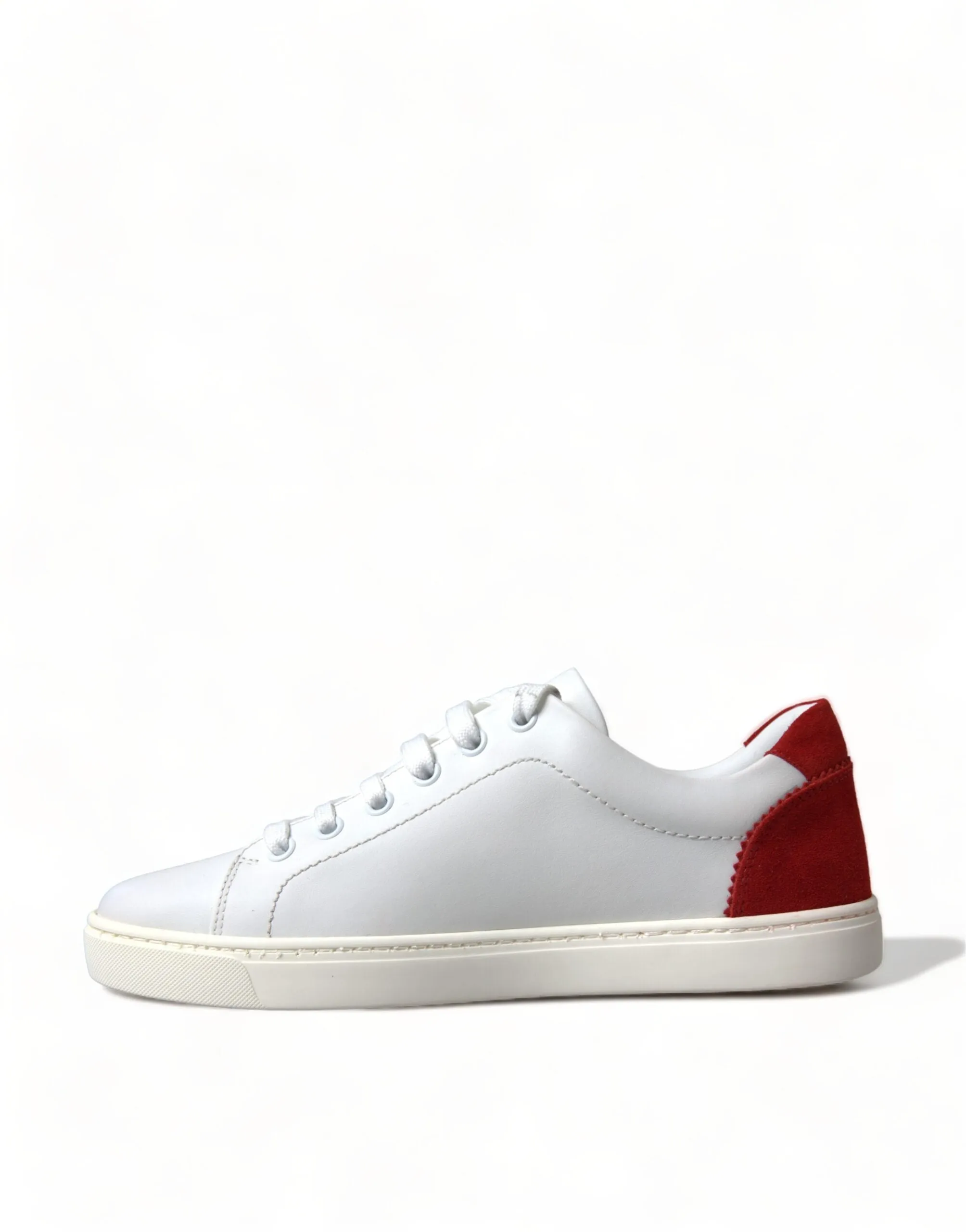 Chic White Leather Sneakers with Red Accents sold by Louxly product image thumbnail 5