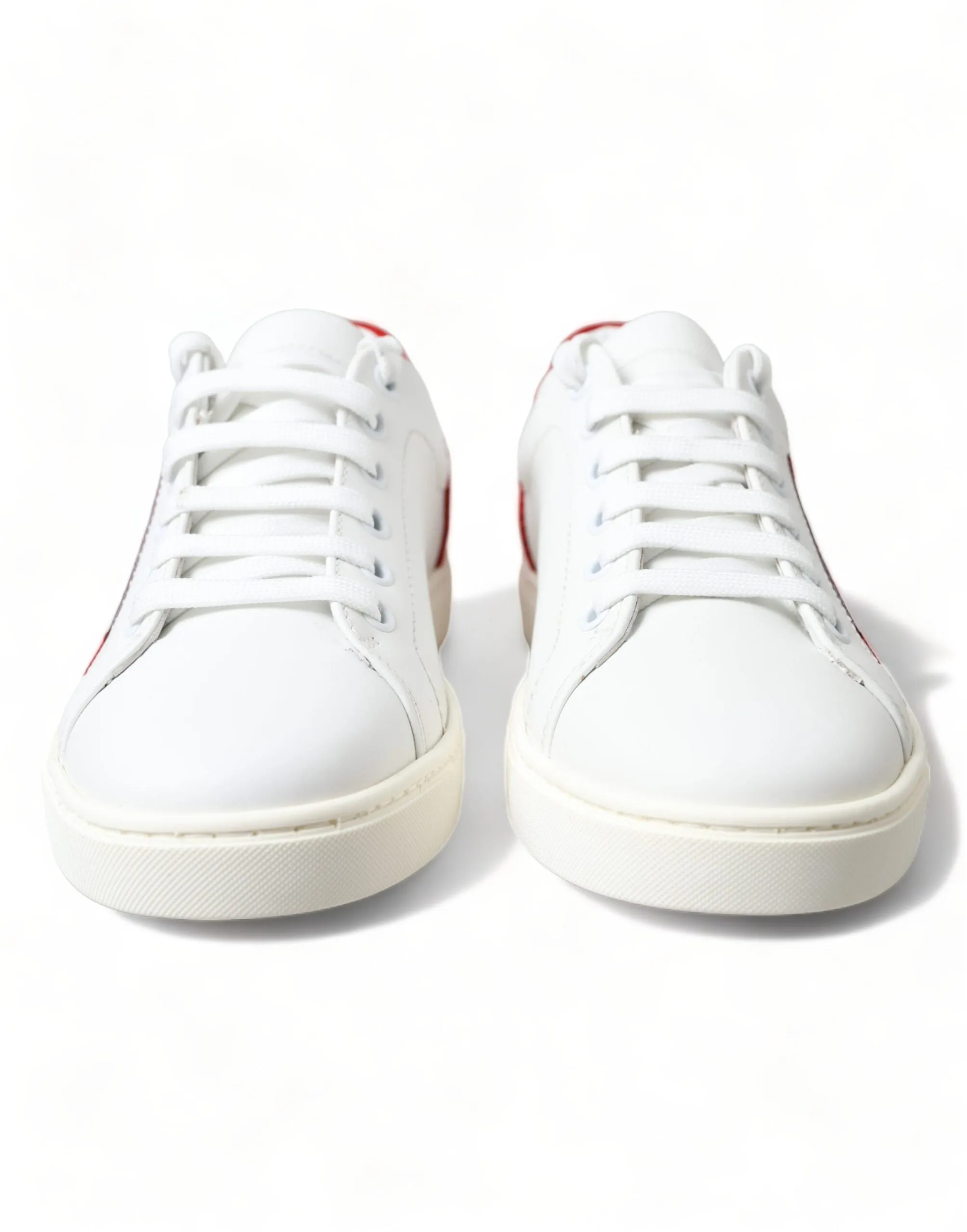 Chic White Leather Sneakers with Red Accents sold by Louxly product image thumbnail 2