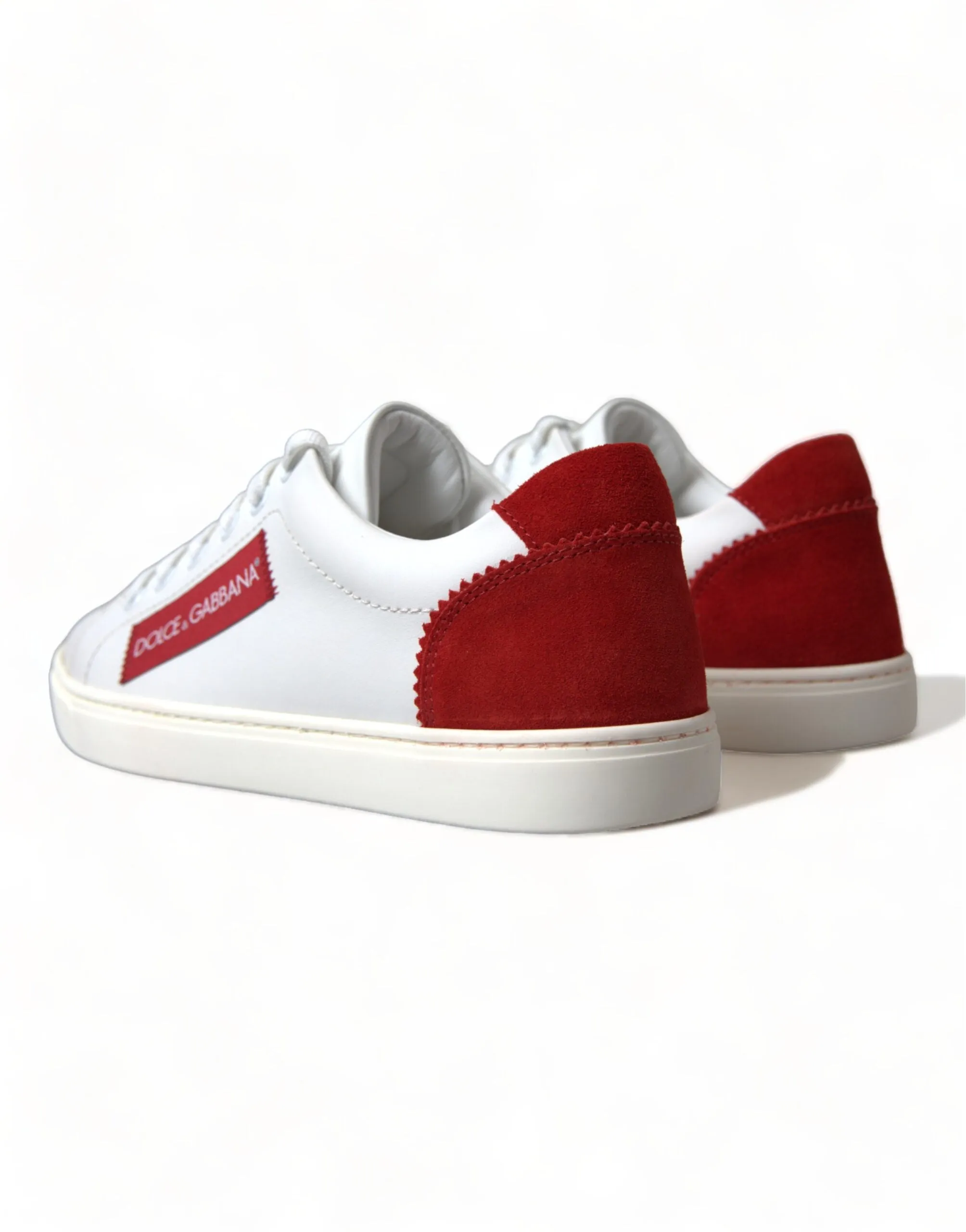 Chic White Leather Sneakers with Red Accents sold by Louxly product image thumbnail 4
