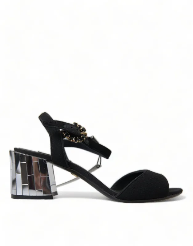 Elegant Ankle Strap Sandals with Mirror Heels sold by Louxly