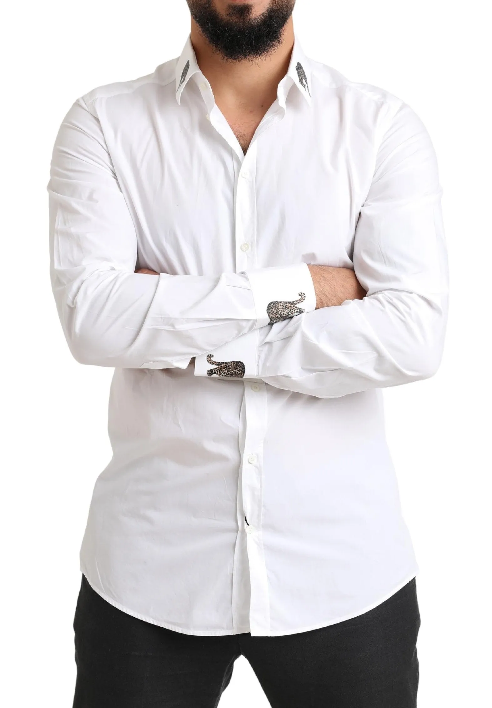 Italian Elegance Slim Fit White Cotton Shirt sold by Louxly product image thumbnail 5
