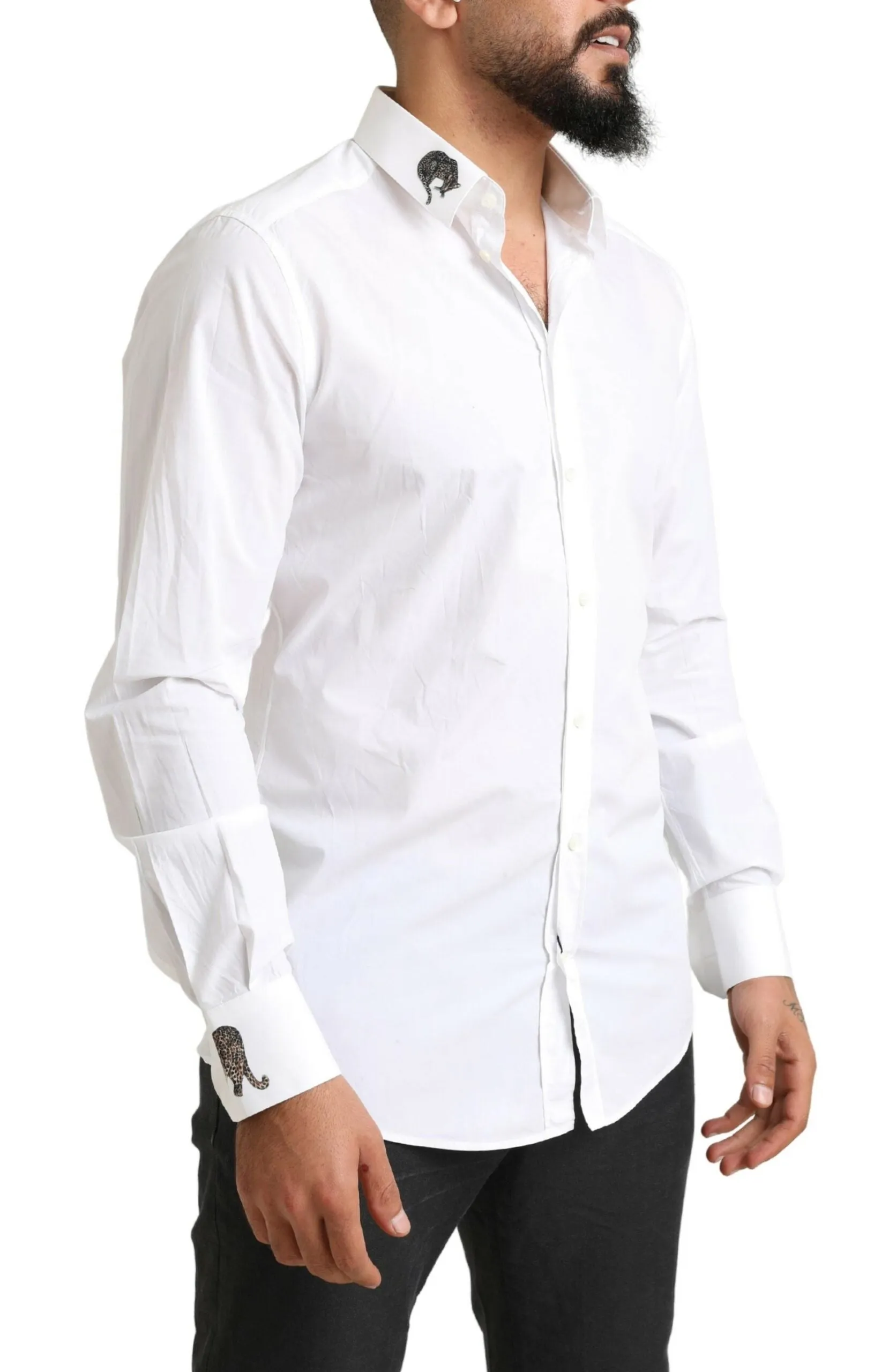 Italian Elegance Slim Fit White Cotton Shirt sold by Louxly product image thumbnail 2