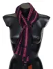 Elegant Striped Wool Scarf in Black and Pink sold by Louxly
