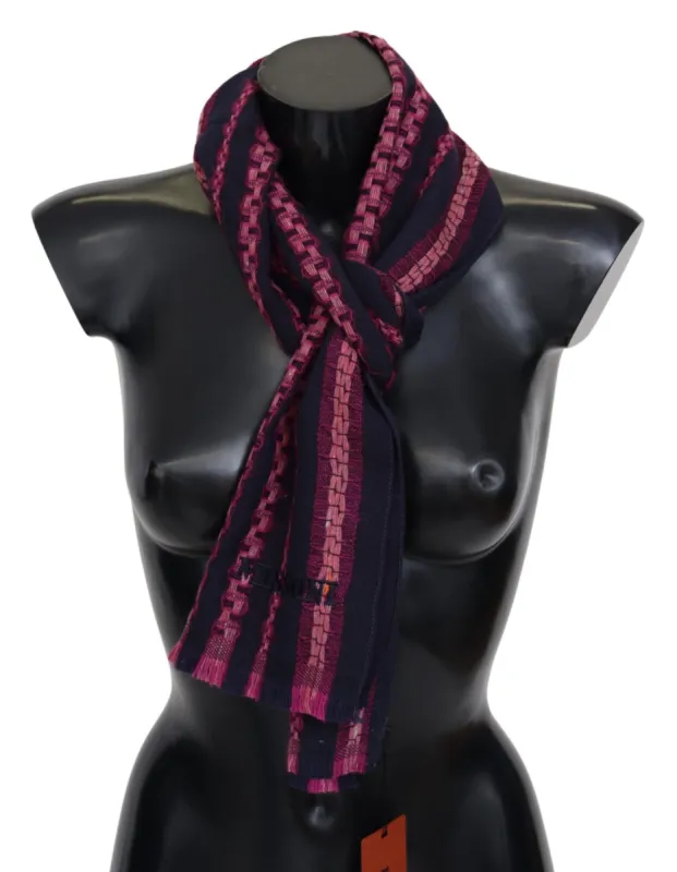 Elegant Striped Wool Scarf in Black and Pink sold by Louxly