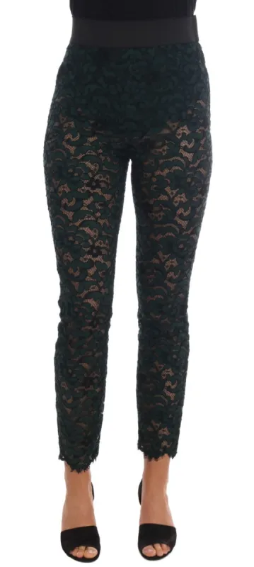 High Waist Floral Lace Slim Trousers sold by Louxly
