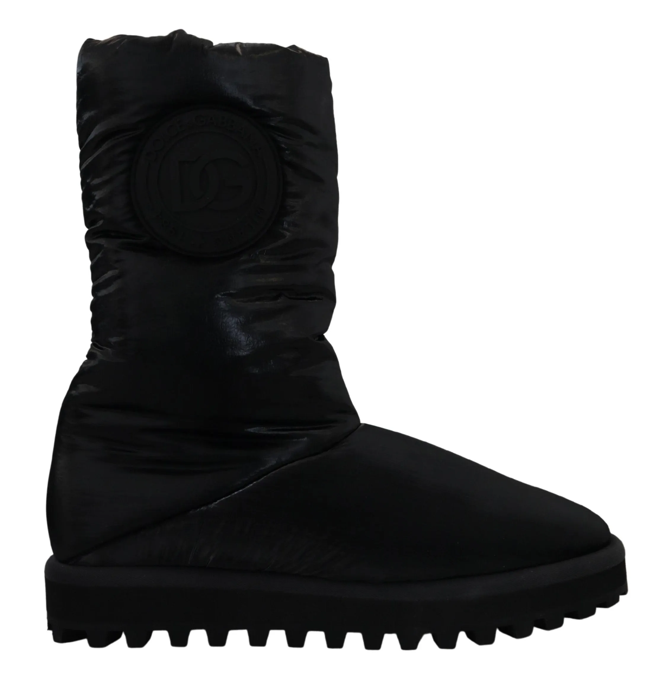 Elegant Mid-Calf Boots in Black Polyester sold by Louxly