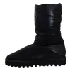 Elegant Mid-Calf Boots in Black Polyester sold by Louxly