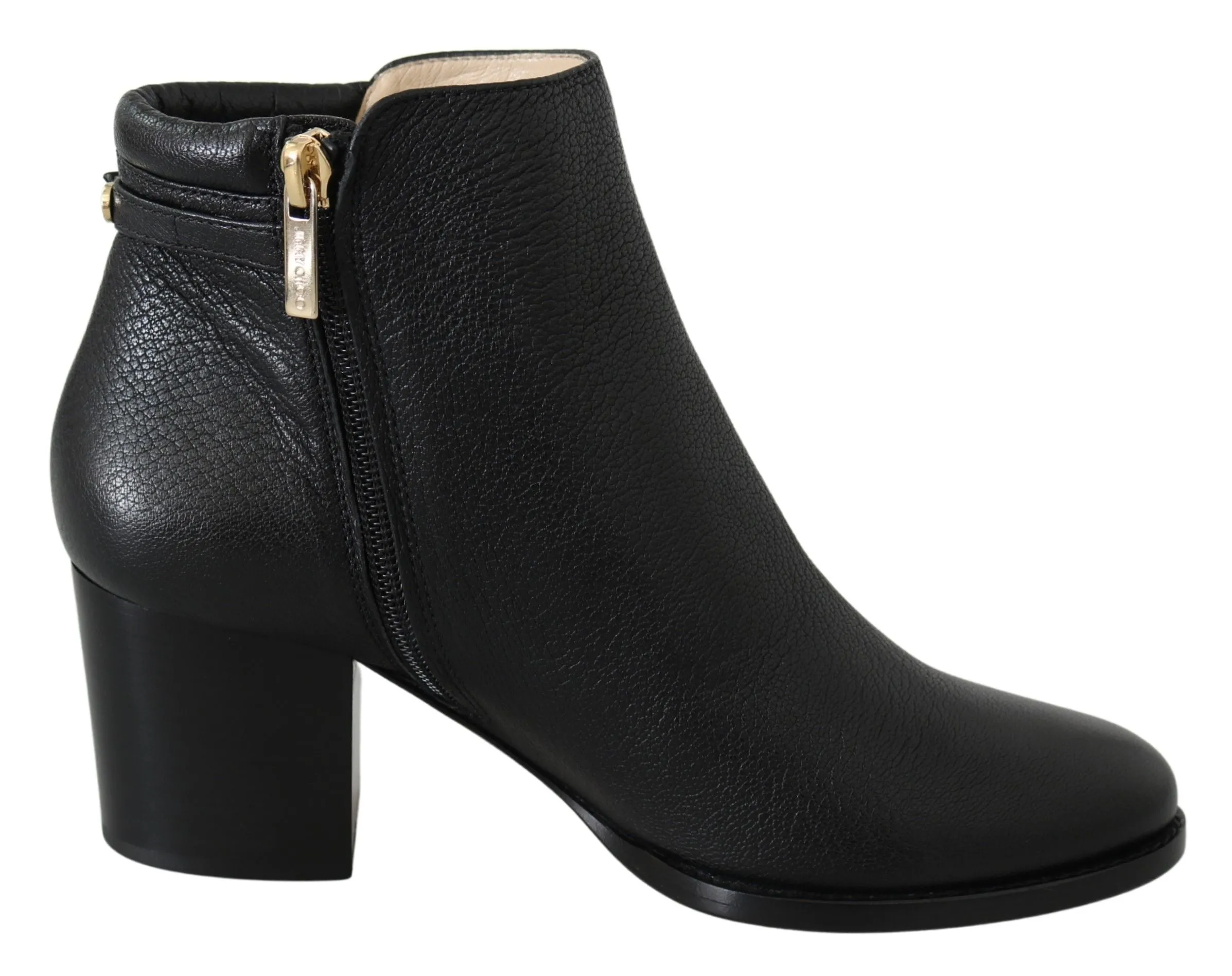 Elegant Black Leather Heeled Boots sold by Louxly