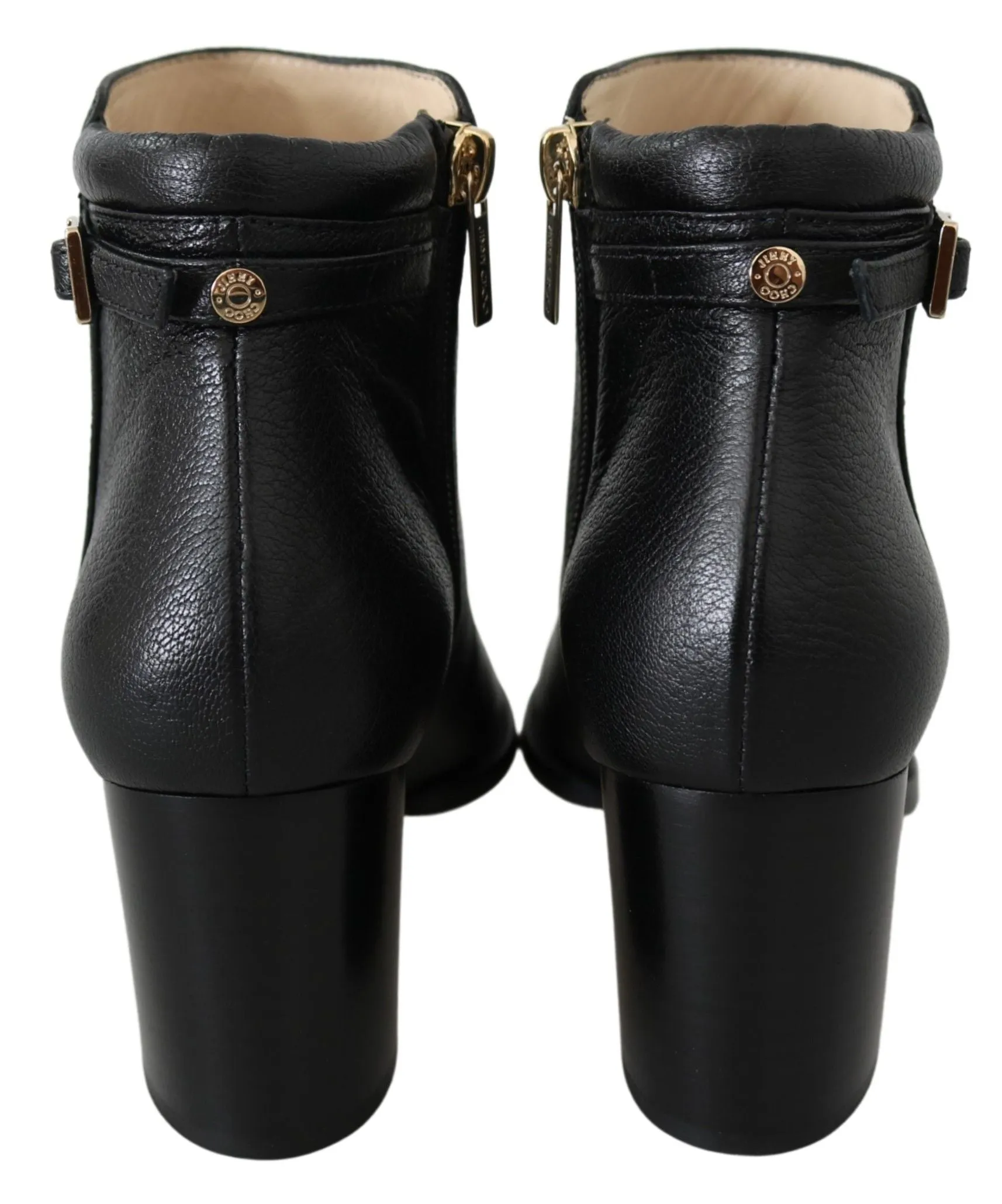 Elegant Black Leather Heeled Boots sold by Louxly product image thumbnail 5