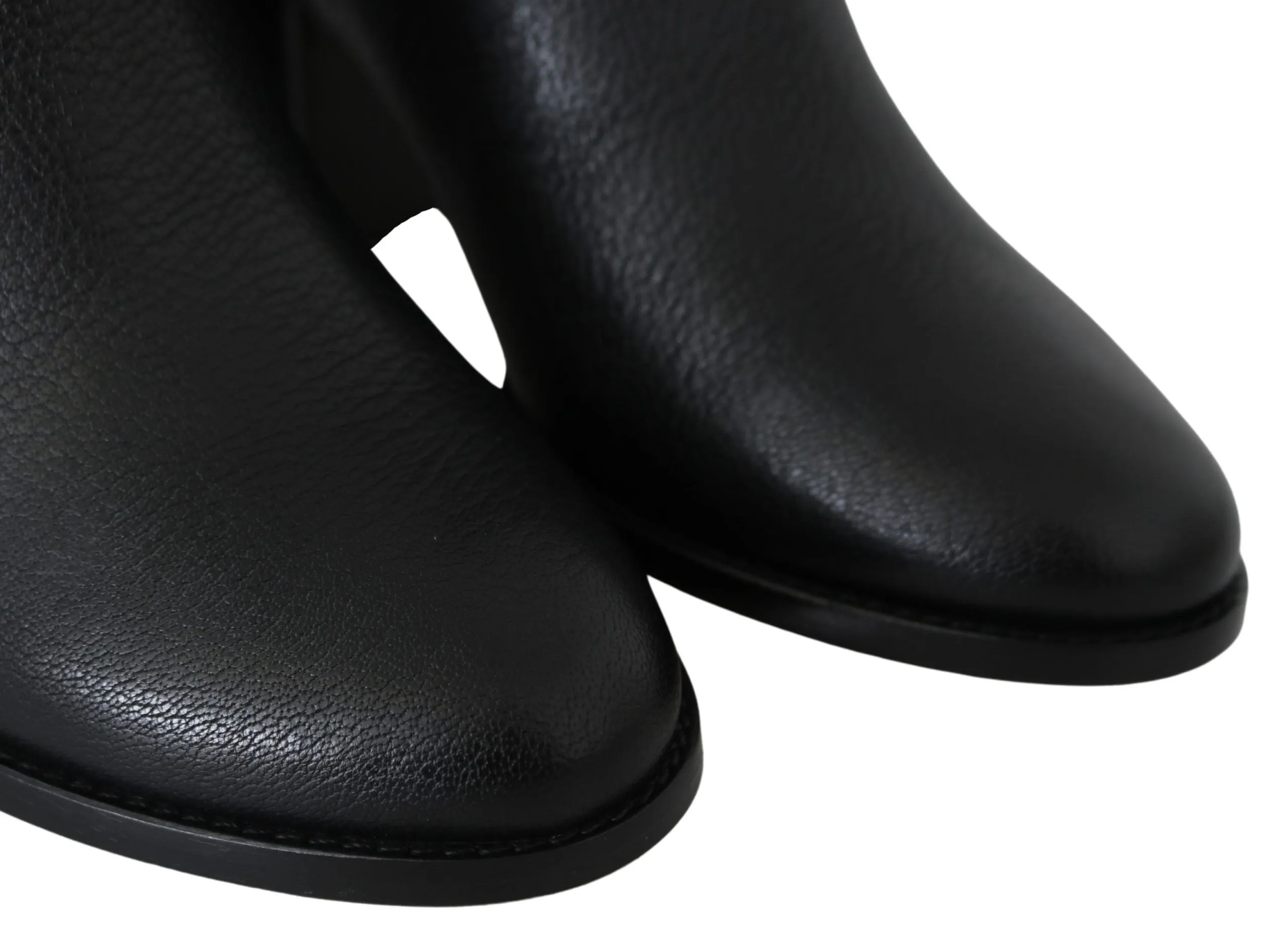 Elegant Black Leather Heeled Boots sold by Louxly product image thumbnail 3