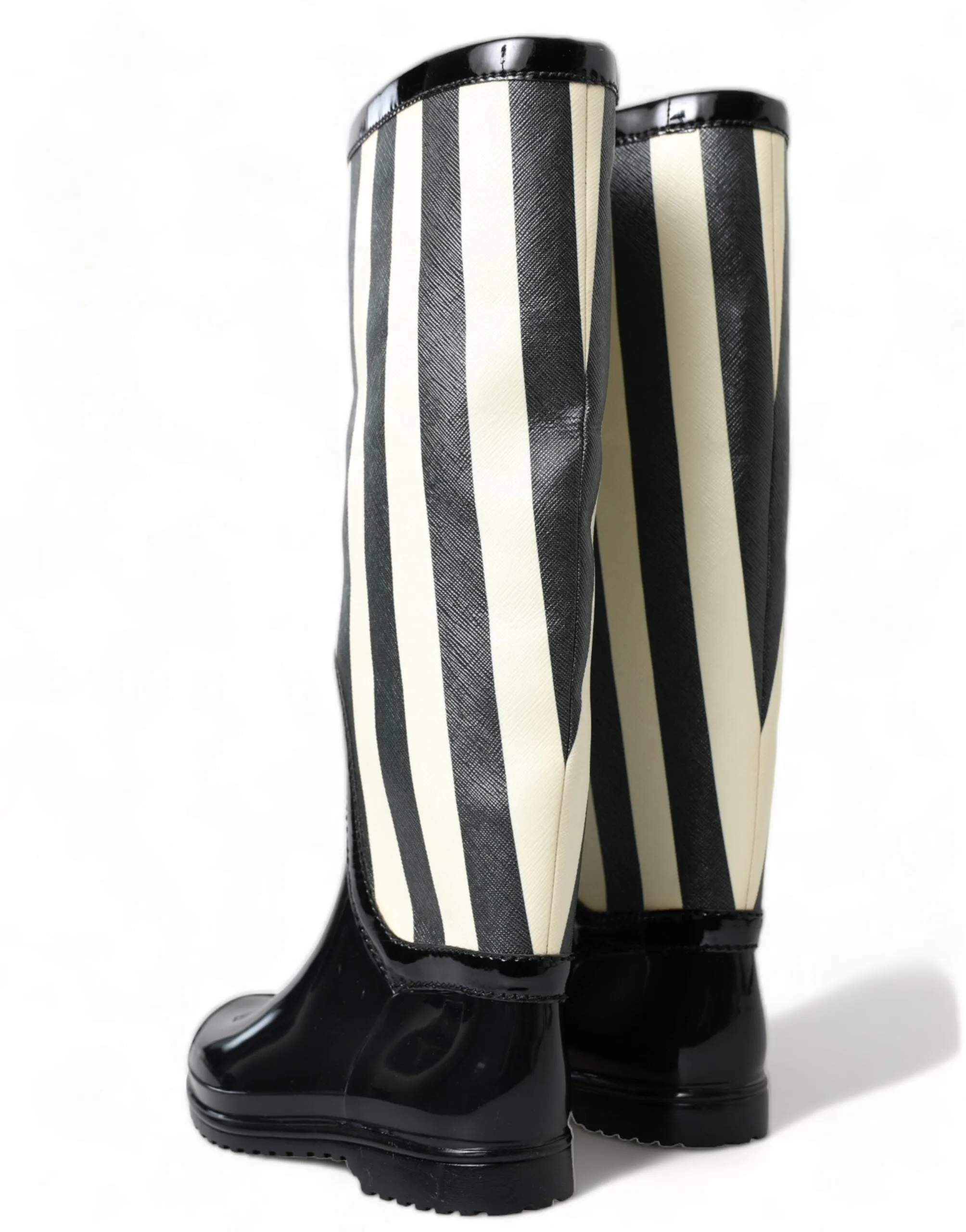 Black and White Striped Knee High Boots sold by Louxly product image thumbnail 3