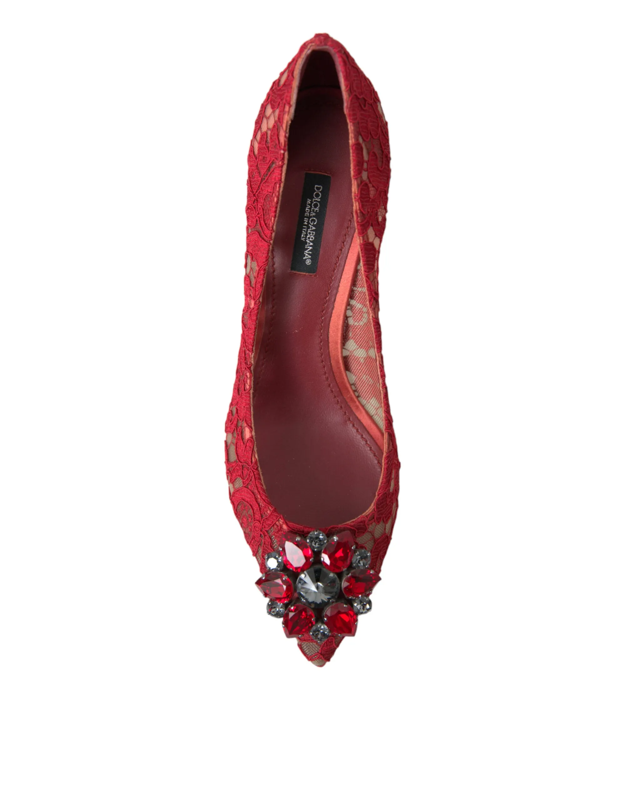 Radiant Red Lace Heels with Crystals sold by Louxly product image thumbnail 4