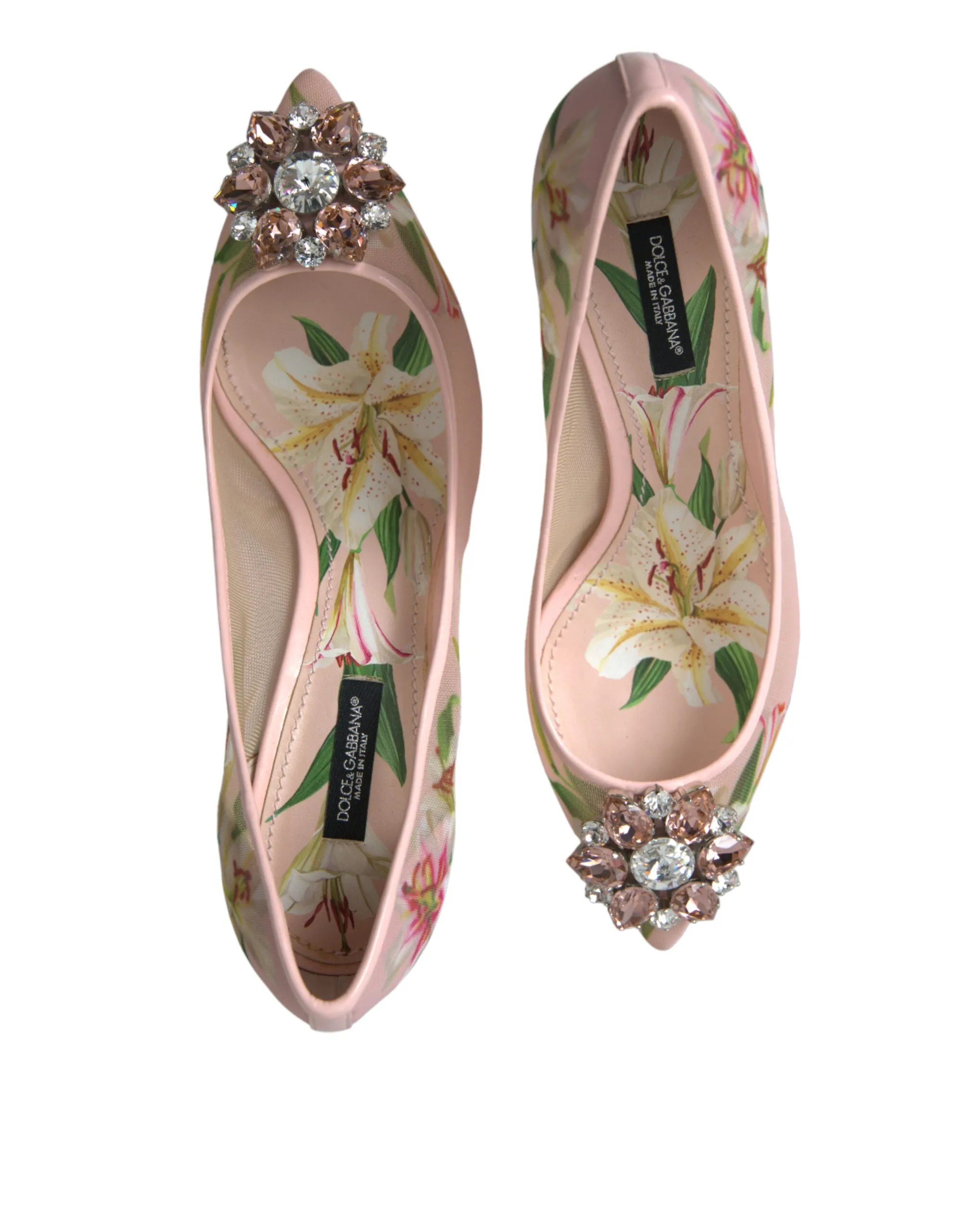 Elegant Pink Floral Crystal Pumps sold by Louxly product image thumbnail 4