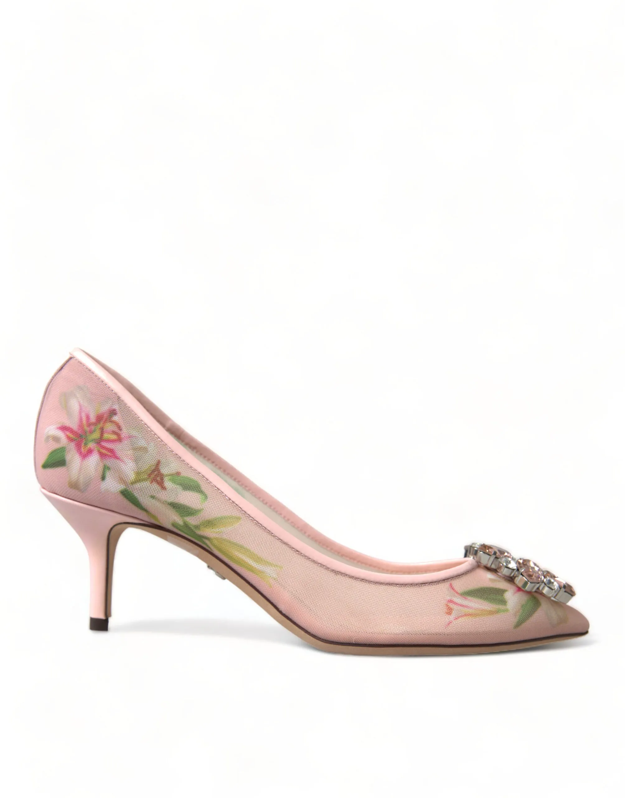 Elegant Pink Floral Crystal Pumps sold by Louxly