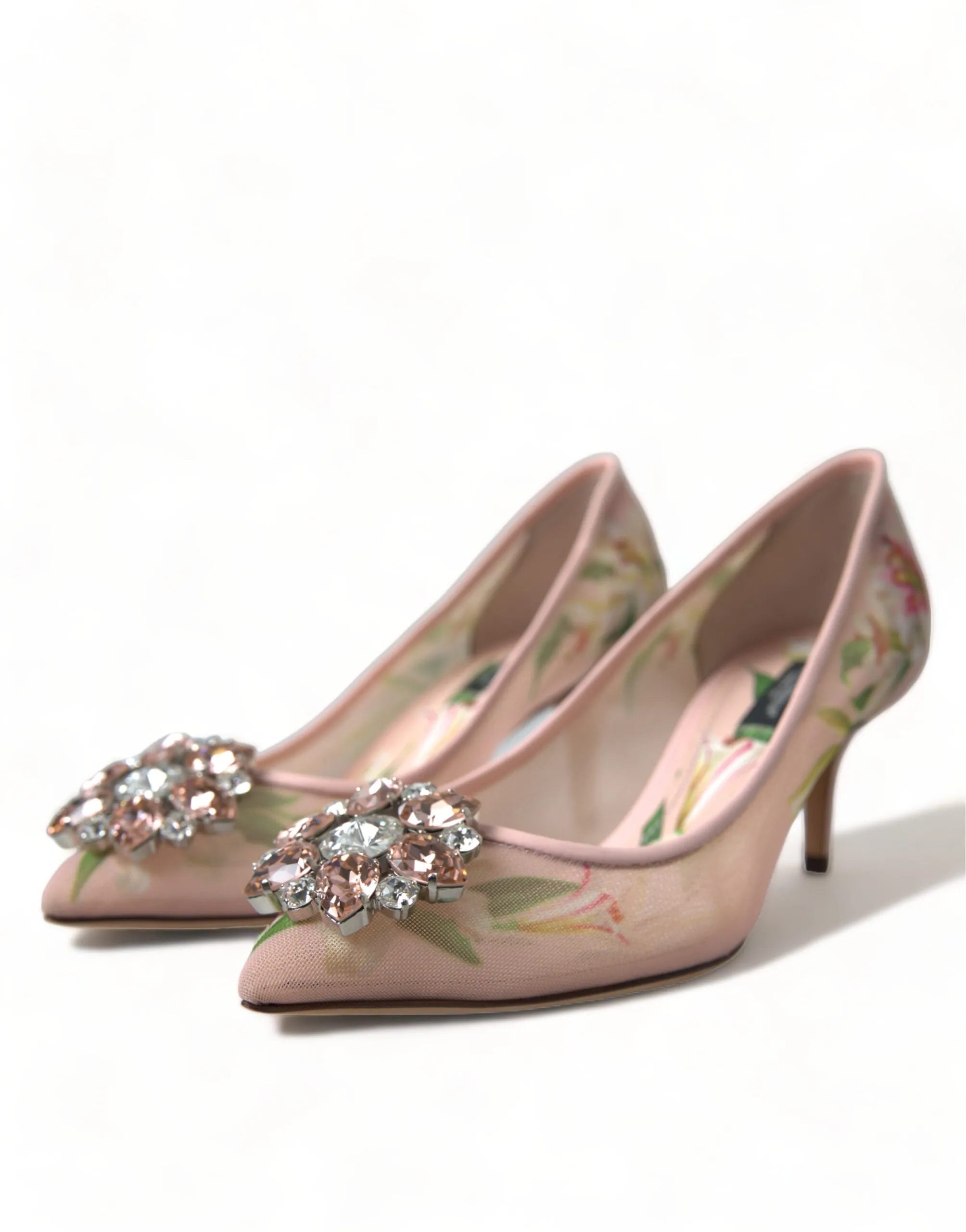 Elegant Pink Floral Crystal Pumps sold by Louxly product image thumbnail 5