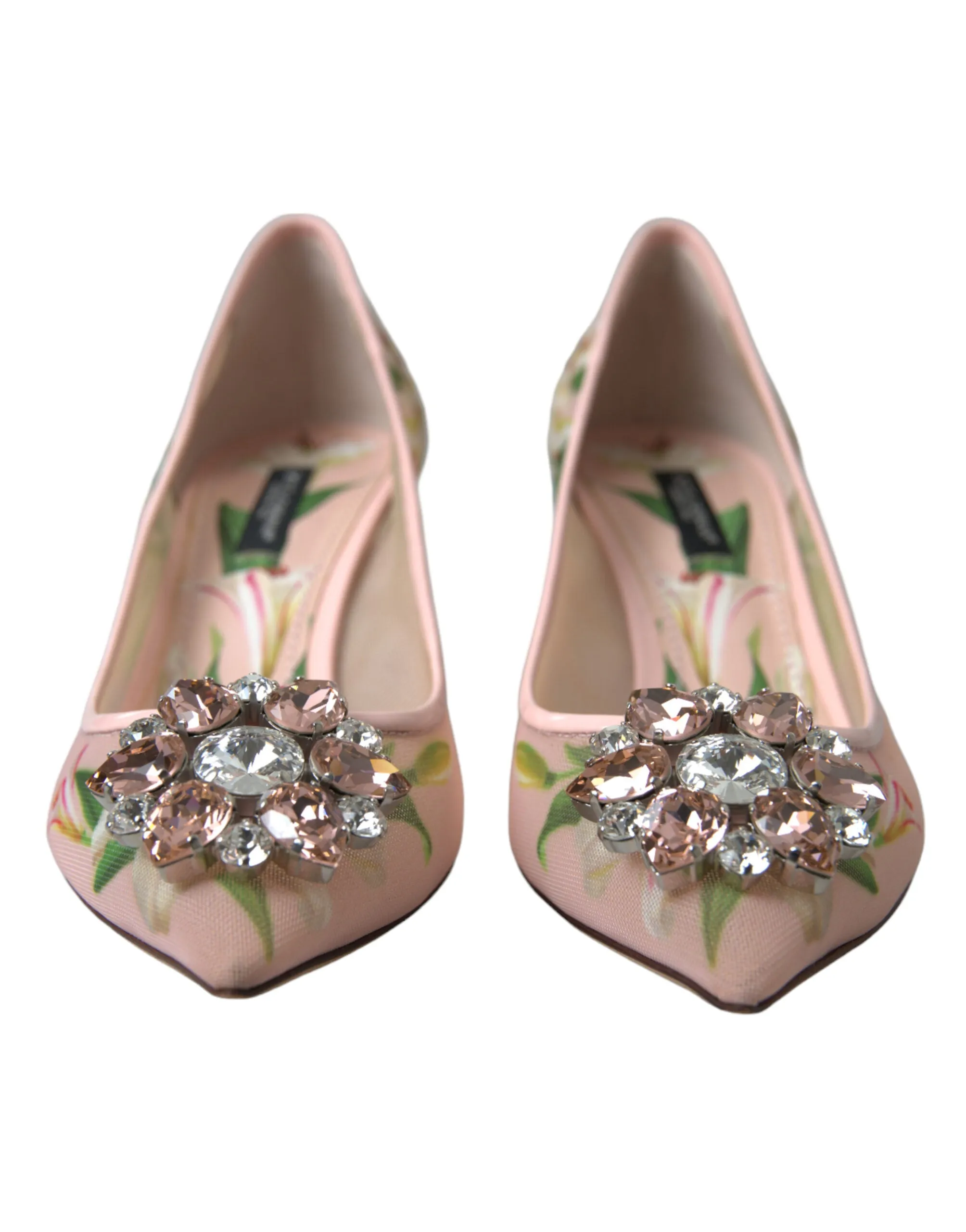 Elegant Pink Floral Crystal Pumps sold by Louxly product image thumbnail 2