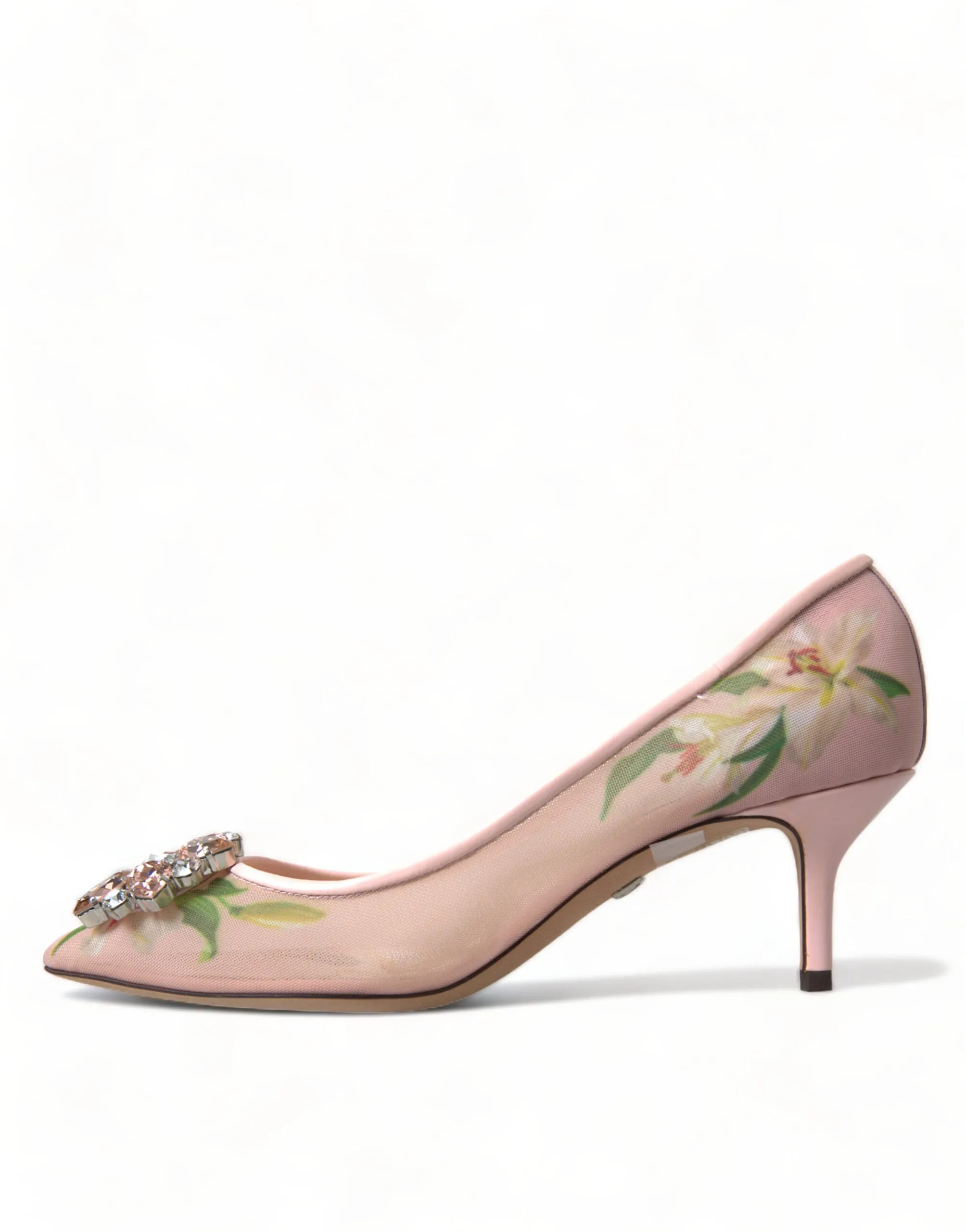 Elegant Pink Floral Crystal Pumps sold by Louxly product image thumbnail 3