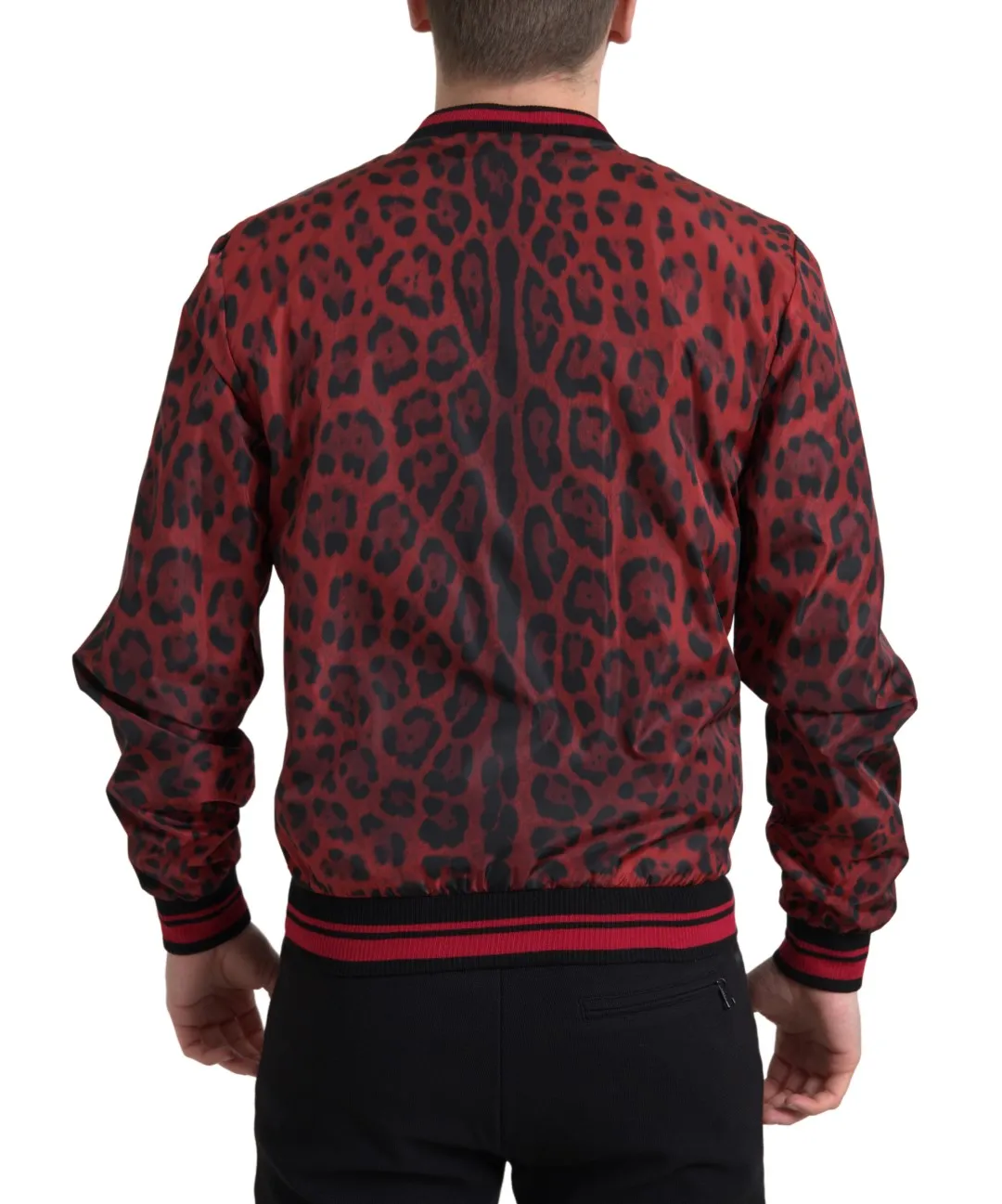 Red Leopard Print Bomber Jacket sold by Louxly product image thumbnail 4