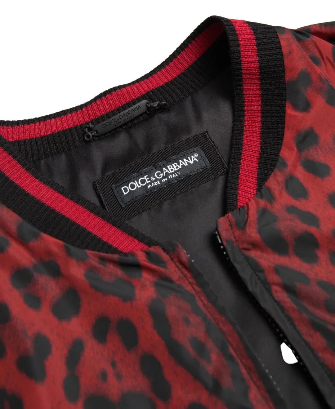 Red Leopard Print Bomber Jacket sold by Louxly product image thumbnail 3