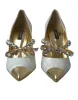Elegant White Patent Crystal Bow Heels sold by Louxly