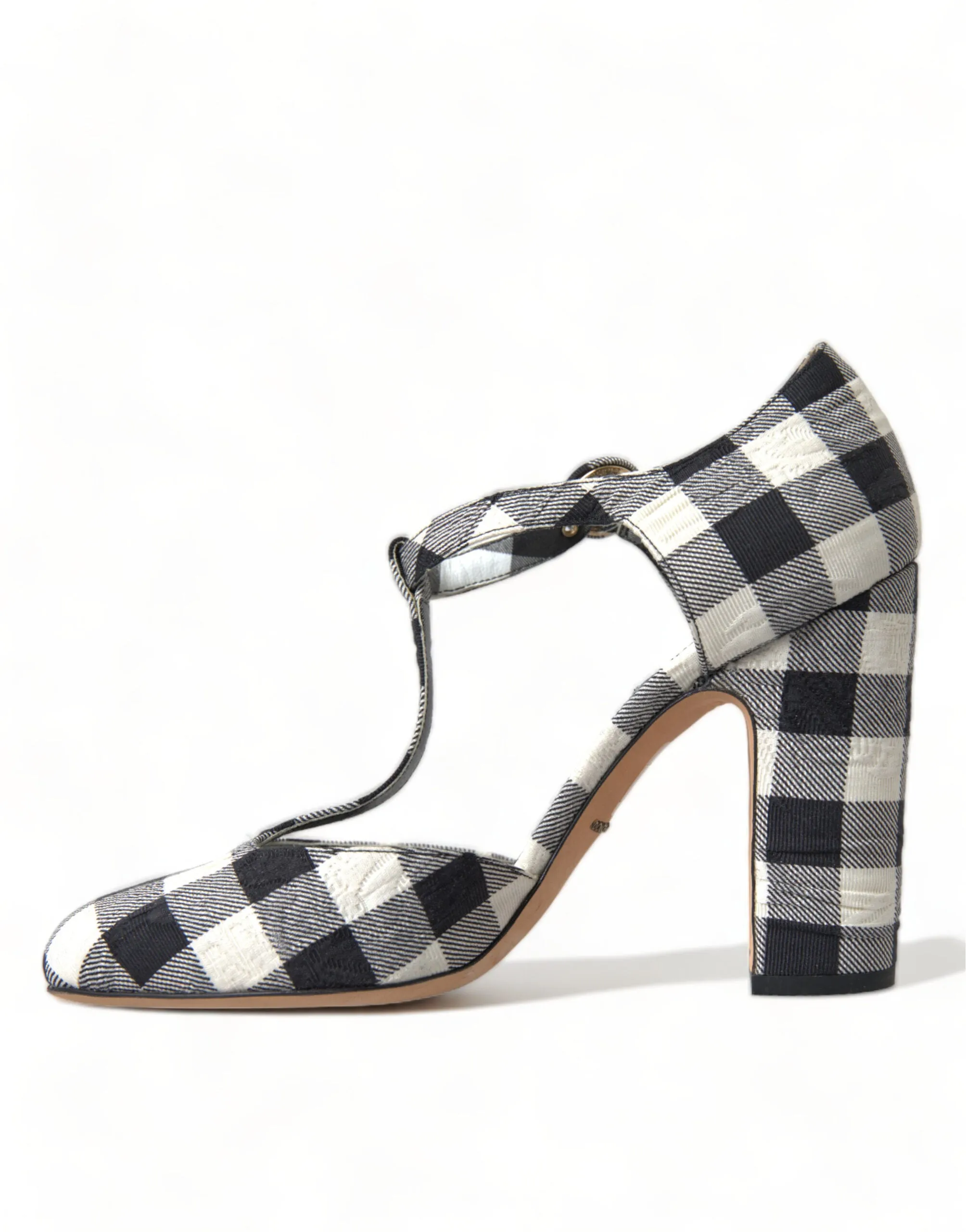 Chic Gingham T-Strap Pumps: Timeless Mary Jane Heels sold by Louxly product image thumbnail 5